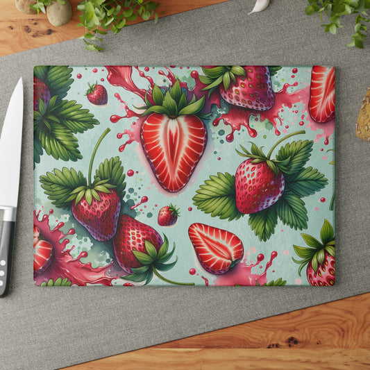 🍓 Strawberry Splash Cutting Board – Bold and Juicy Kitchen Style