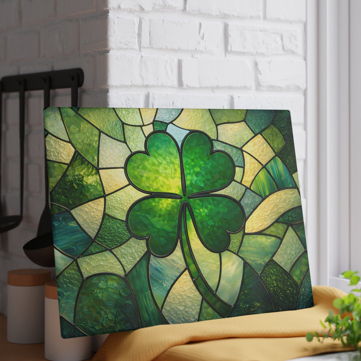 Emerald Valley Rainbow Glass Cutting Board – St. Patrick’s Day Kitchen Décor