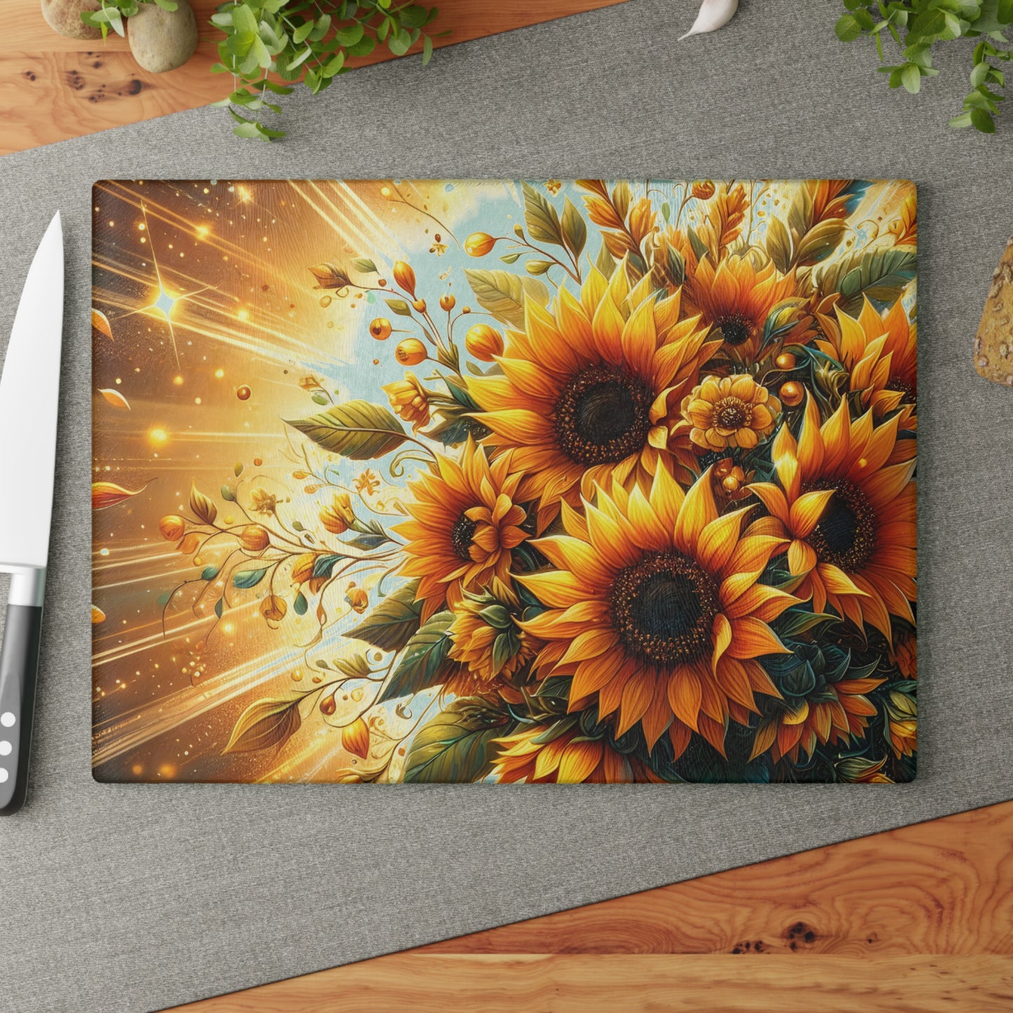 🌻 Sunflower Radiance Cutting Board – Brighten Your Kitchen with Golden Charm ☀️