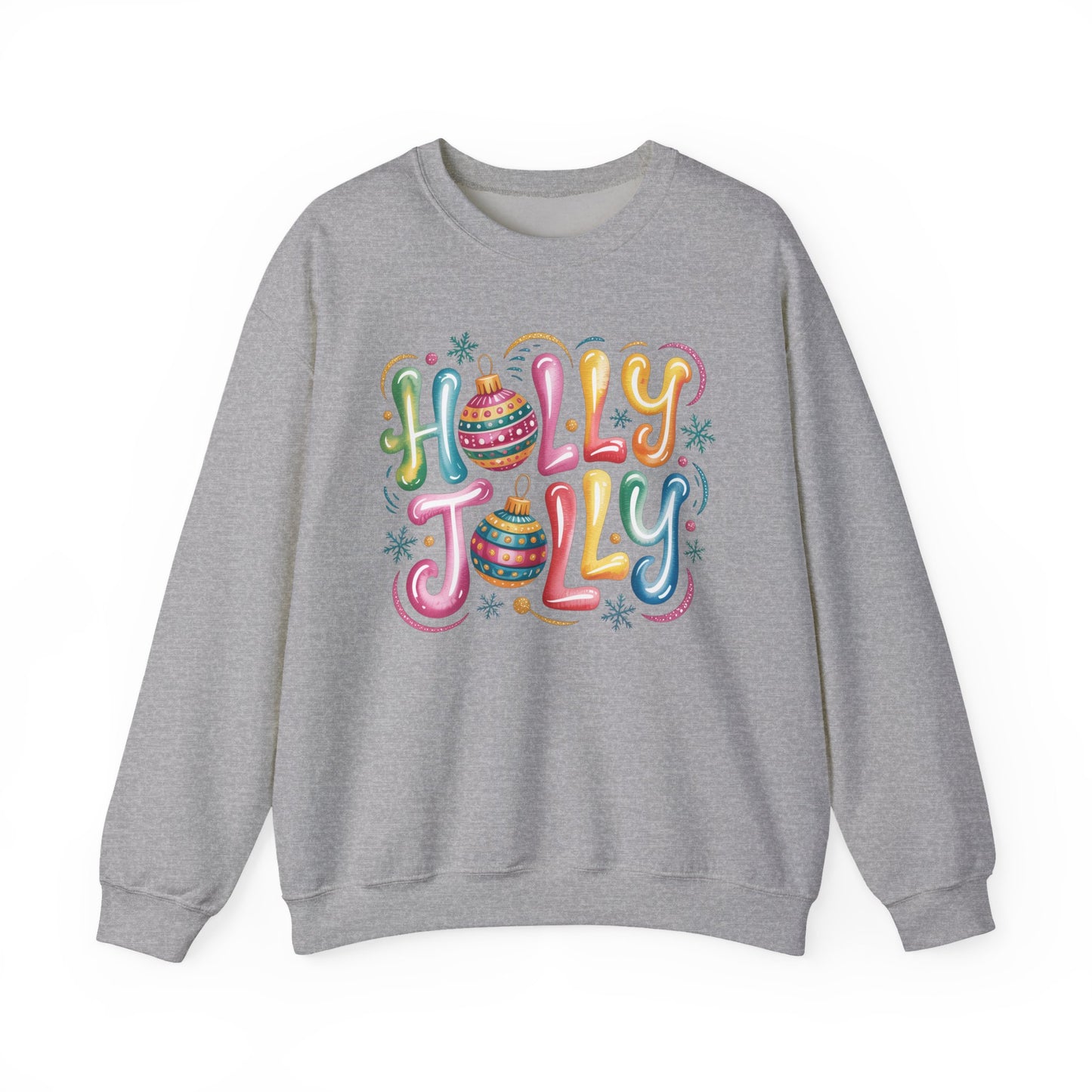 🎄✨ Holly Jolly Rainbow Ornament Christmas Sweatshirt – Festive & Fun Holiday Style 🌈🎁