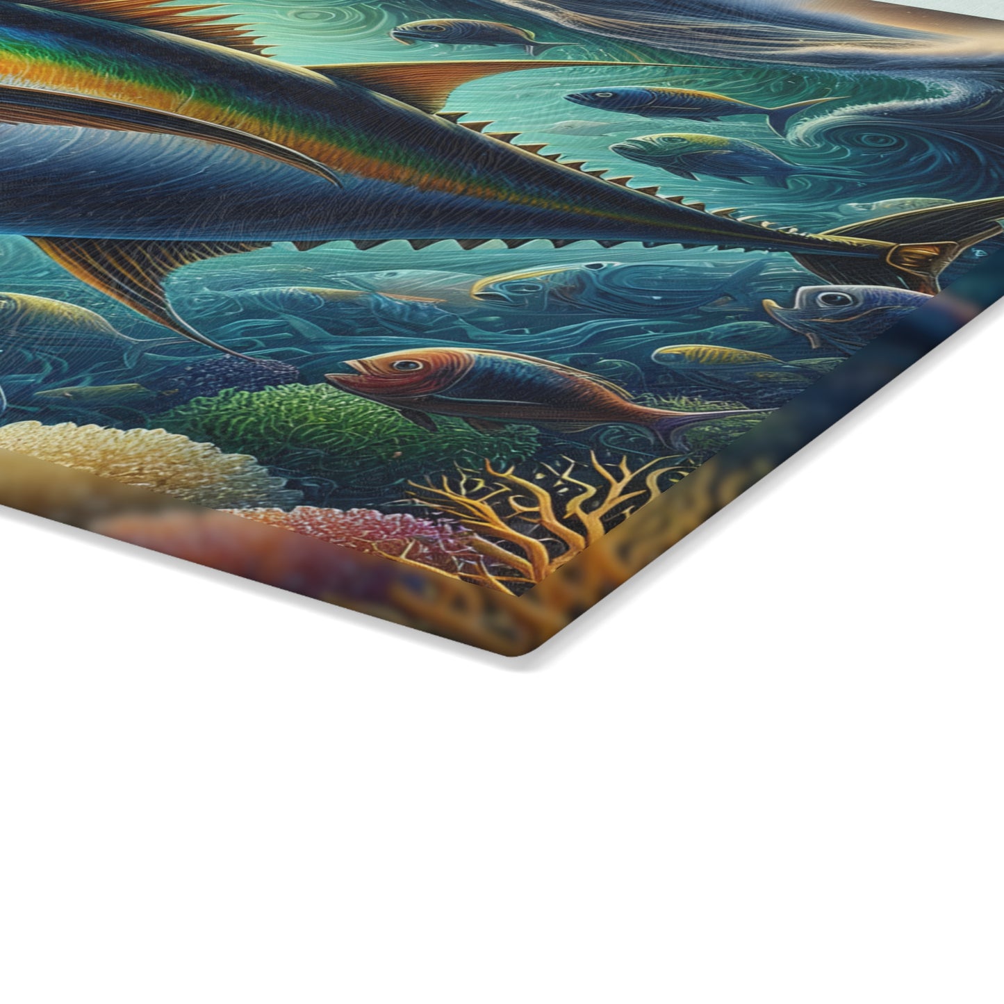 🐟🌊 Yellowfin Tuna Ocean Vibes Cutting Board – Coastal Elegance for Your Kitchen 🎣
