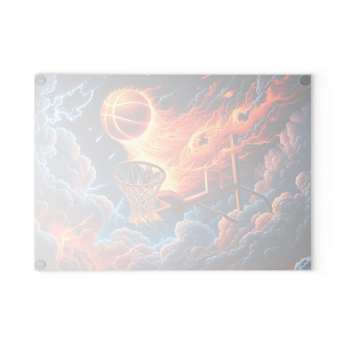 🔥 Fiery Basketball Slam Cutting Board – Bring the Heat to Your Kitchen