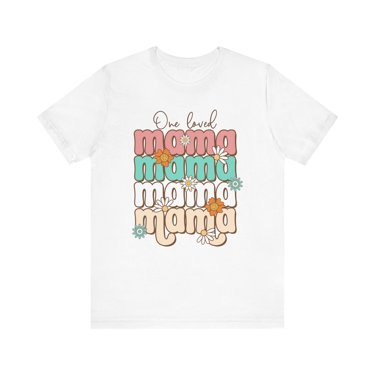 👕 Mama, Mama, Mama, Mama Boho-Style T-Shirt – Joyful Chaos of Motherhood 🌿