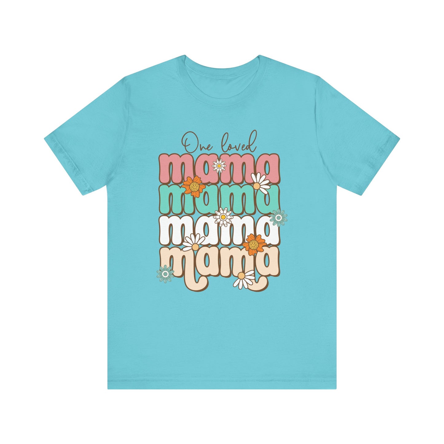 👕 Mama, Mama, Mama, Mama Boho-Style T-Shirt – Joyful Chaos of Motherhood 🌿