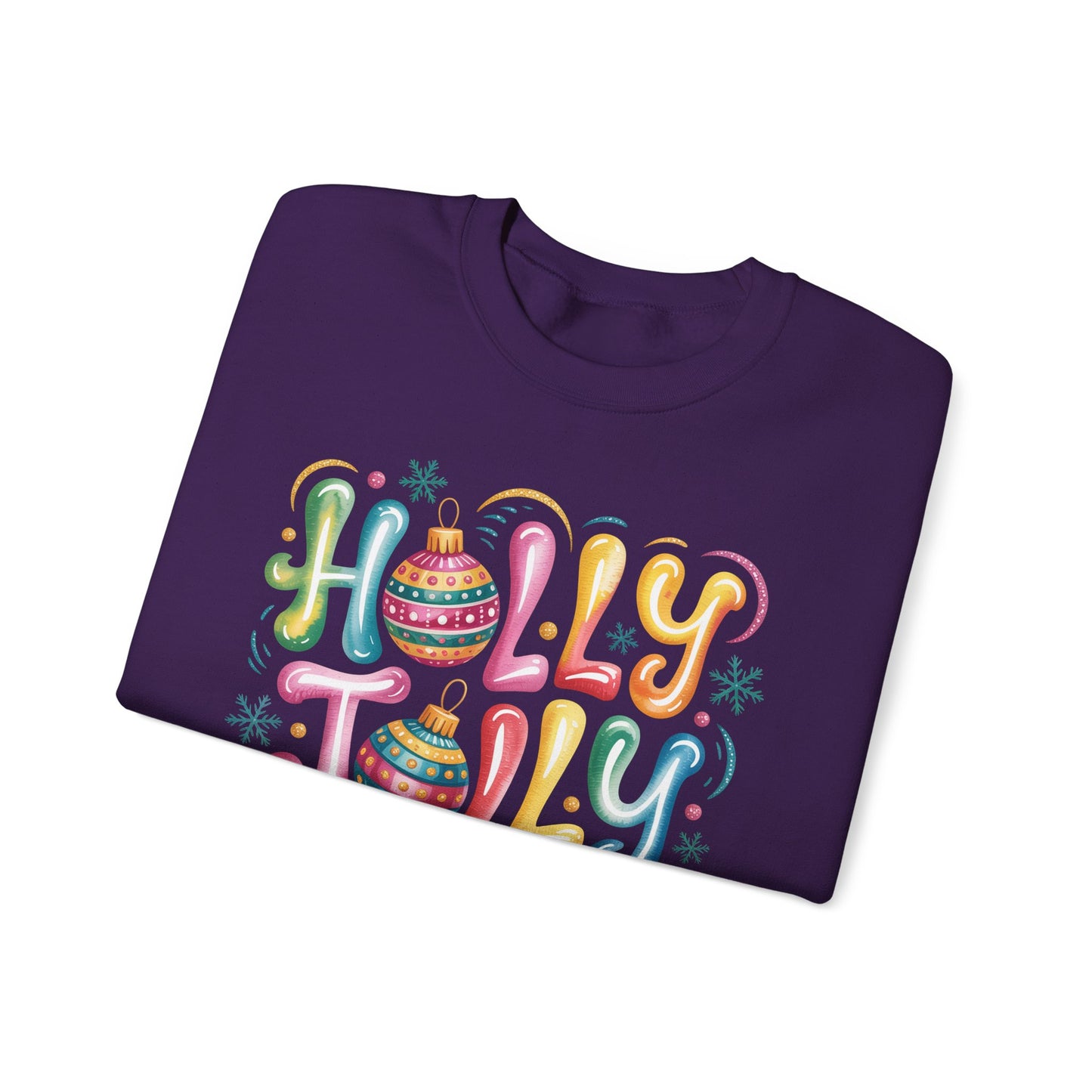 🎄✨ Holly Jolly Rainbow Ornament Christmas Sweatshirt – Festive & Fun Holiday Style 🌈🎁