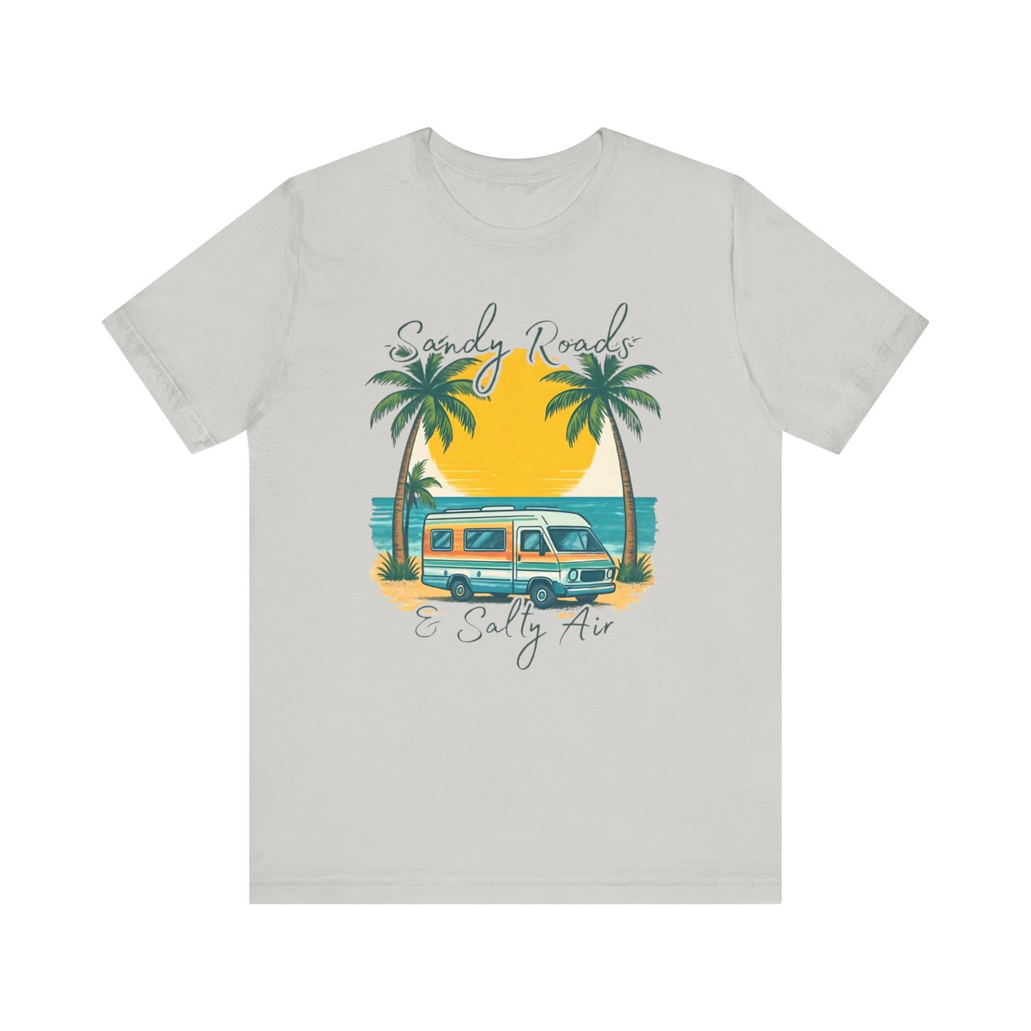 Camiseta Sandy Roads &amp; Salty Air: Camisa playera ligera para mujer para días costeros y ambiente veraniego.