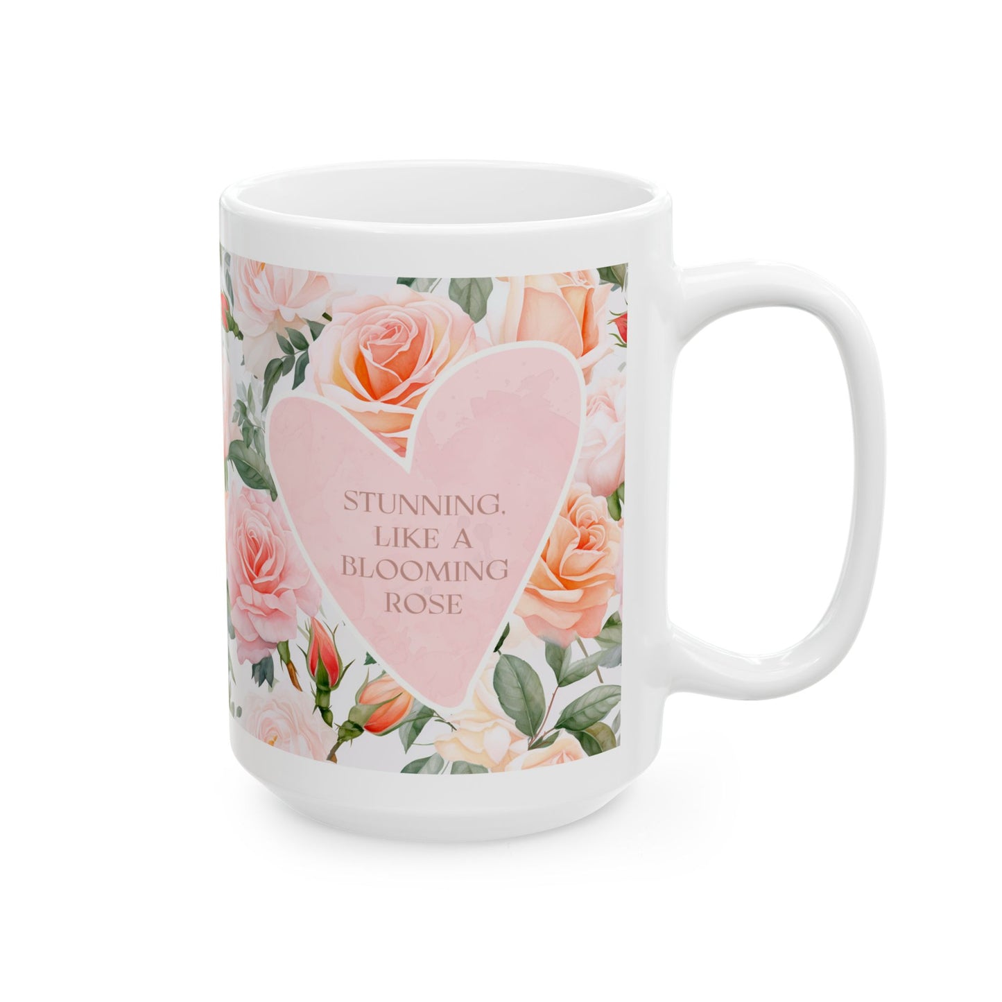 Taza de cerámica floral romántica, ideal para el Día de la Madre, regalo de cumpleaños, café matutino acogedor, regalo con temática de amor, decoración del hogar