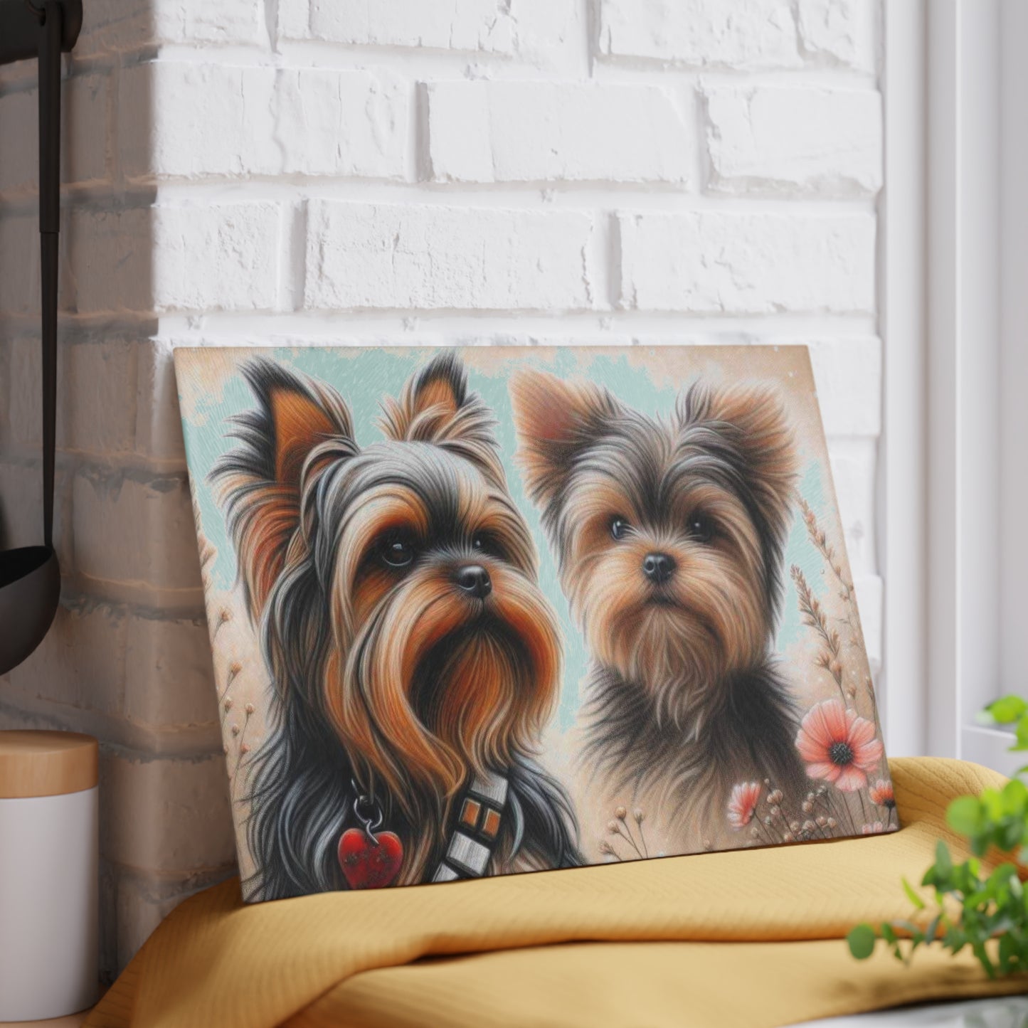 Tabla de cortar de Yorkshire Terrier, Yorkshire Terrier, Chewbacca, regalo para amantes de los perros, vidrio templado, regalo de inauguración de la casa, regalo de chef, tabla de charcutería, regalo único.