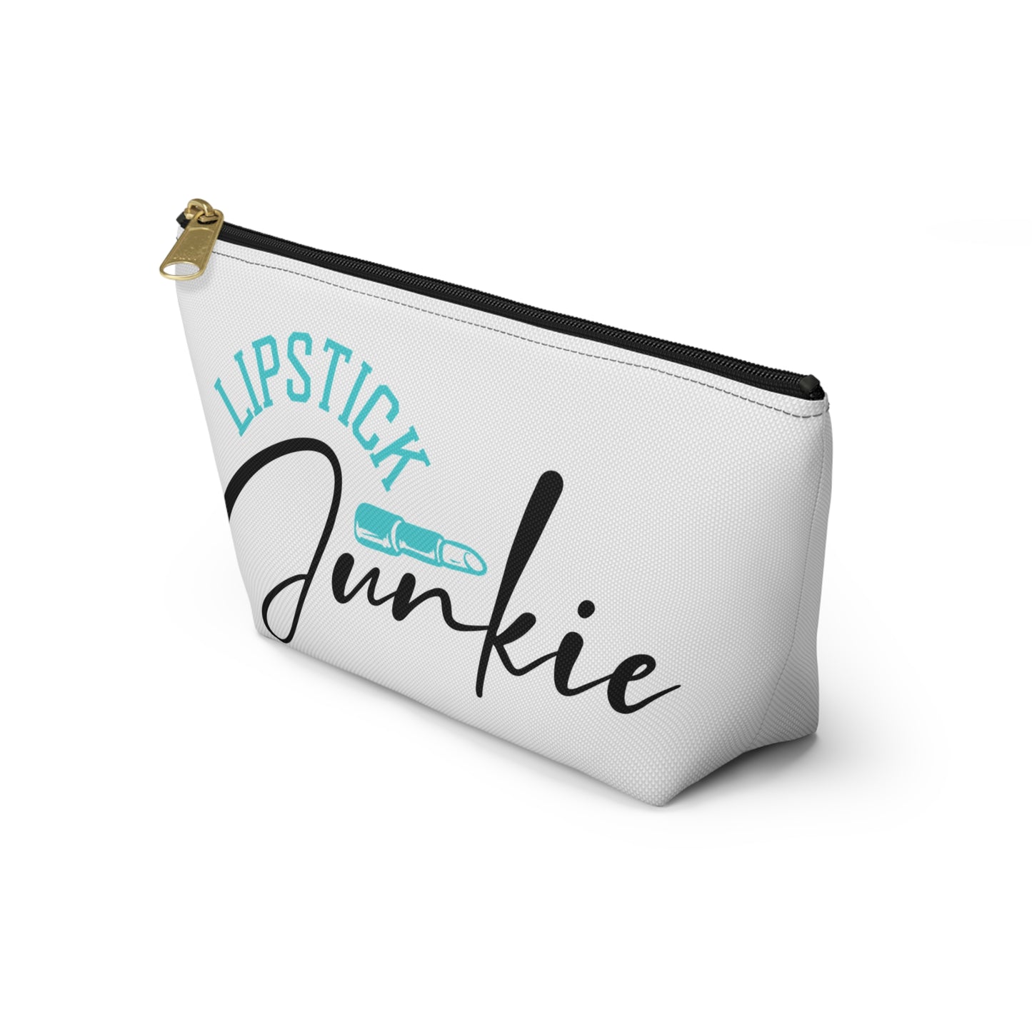 Accessory Pouch – "Lipstick Junkie" Teal Makeup Bag