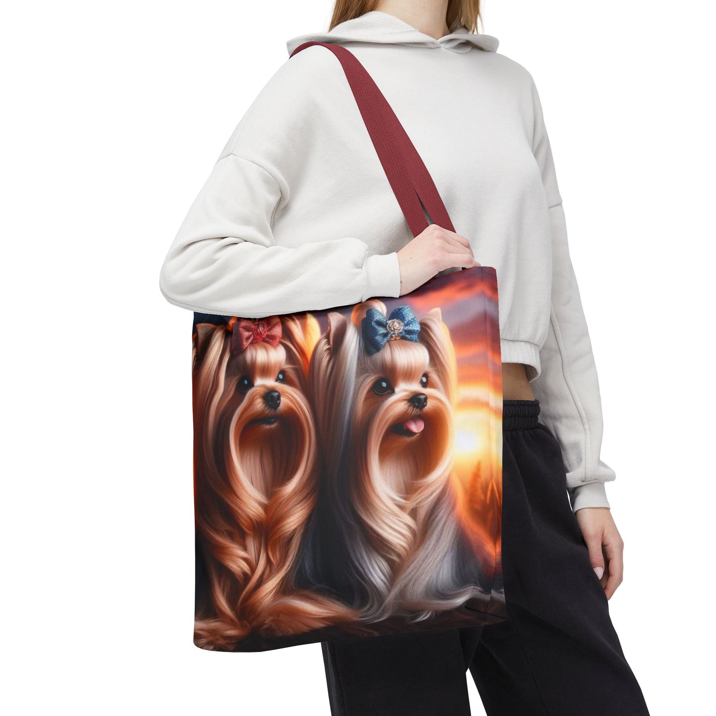 Bolsa de tela Yorkshire Terrier: un bonito regalo para amantes de los perros, bolsa de compras reutilizable, accesorio para amantes de las mascotas, elegante bolso de mano para uso diario.