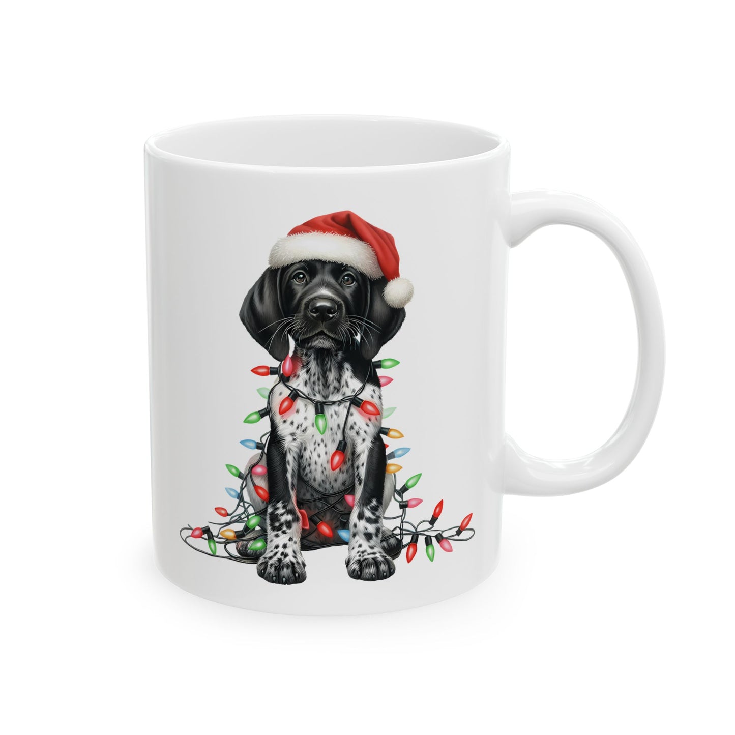 🎄 German Shorthair Pointer Christmas Mug – Holiday Cheer with a Santa Pup Twist ☕️