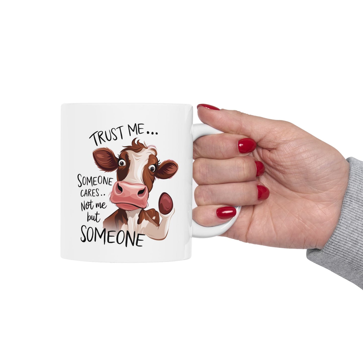 Confía en mí... No en mí, sino en alguien: divertida taza de vaca para almas sarcásticas ☕