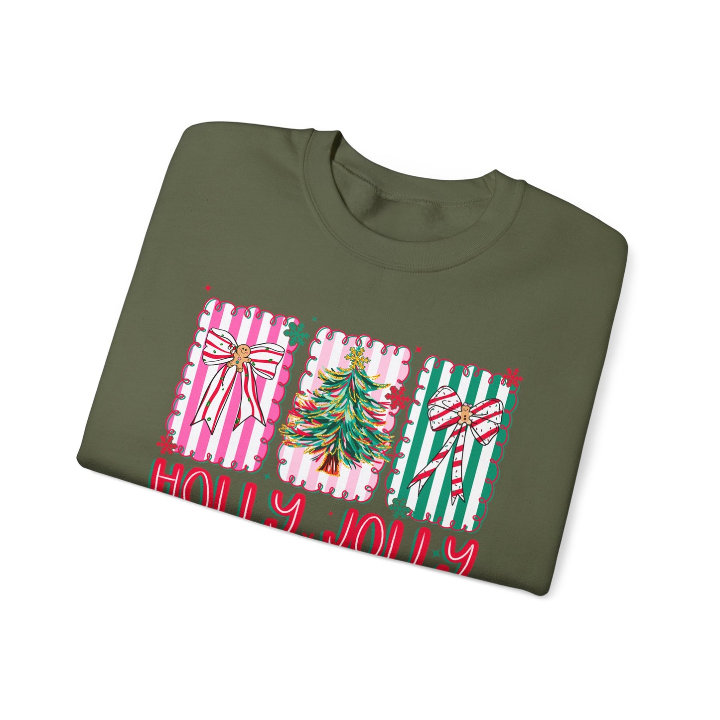 🎀✨ Holly Jolly Retro Sweatshirt – Festive Bows & Christmas Cheer