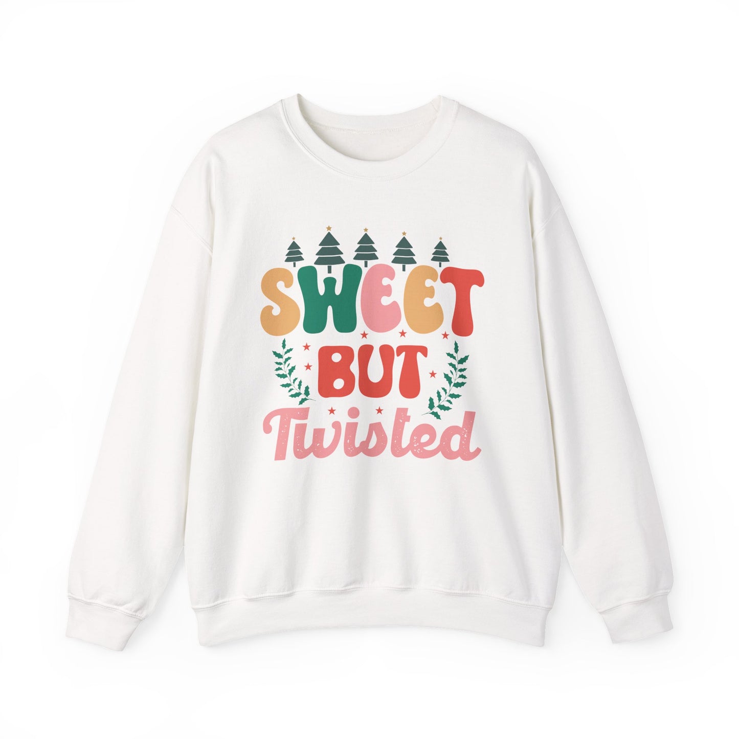 🎀✨ Sweet But Twisted Sweatshirt – Retro Pastel Christmas Vibes for the Season 🌲💖