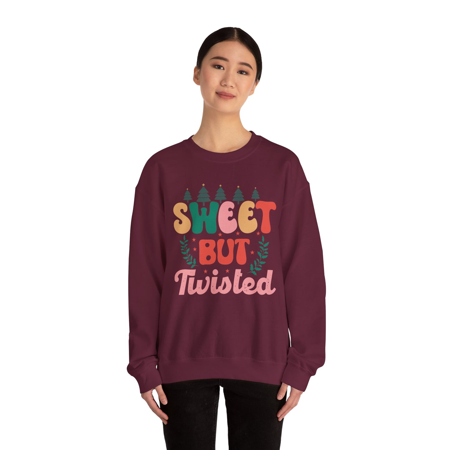 🎀✨ Sweet But Twisted Sweatshirt – Retro Pastel Christmas Vibes for the Season 🌲💖