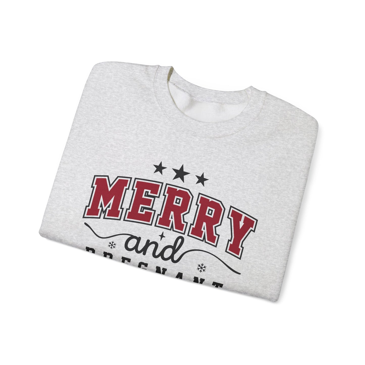 🎄👣 Merry Little Kicking Feet Christmas Maternity Sweatshirt – Cute Holiday Pregnancy Crewneck