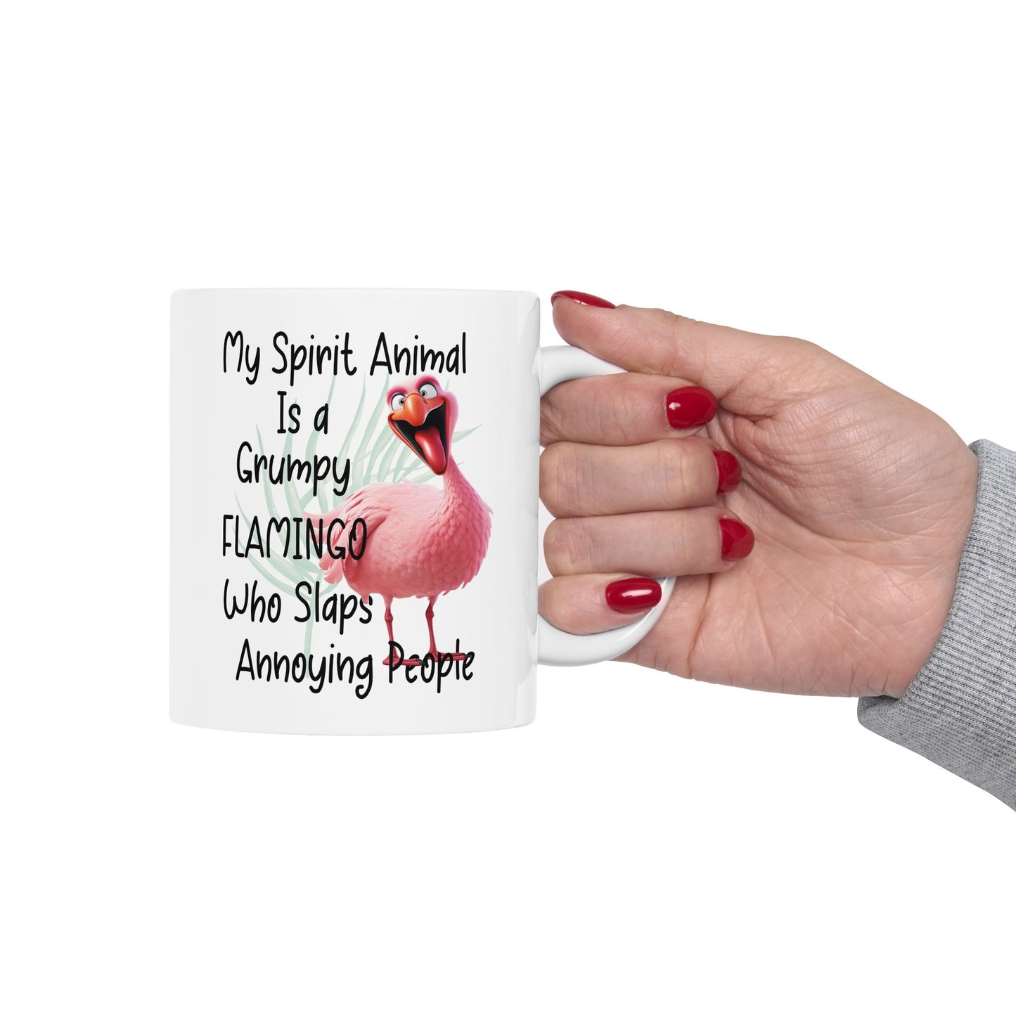 Mi espíritu animal es un flamenco gruñón: divertida taza de flamenco para mañanas atrevidas ☕