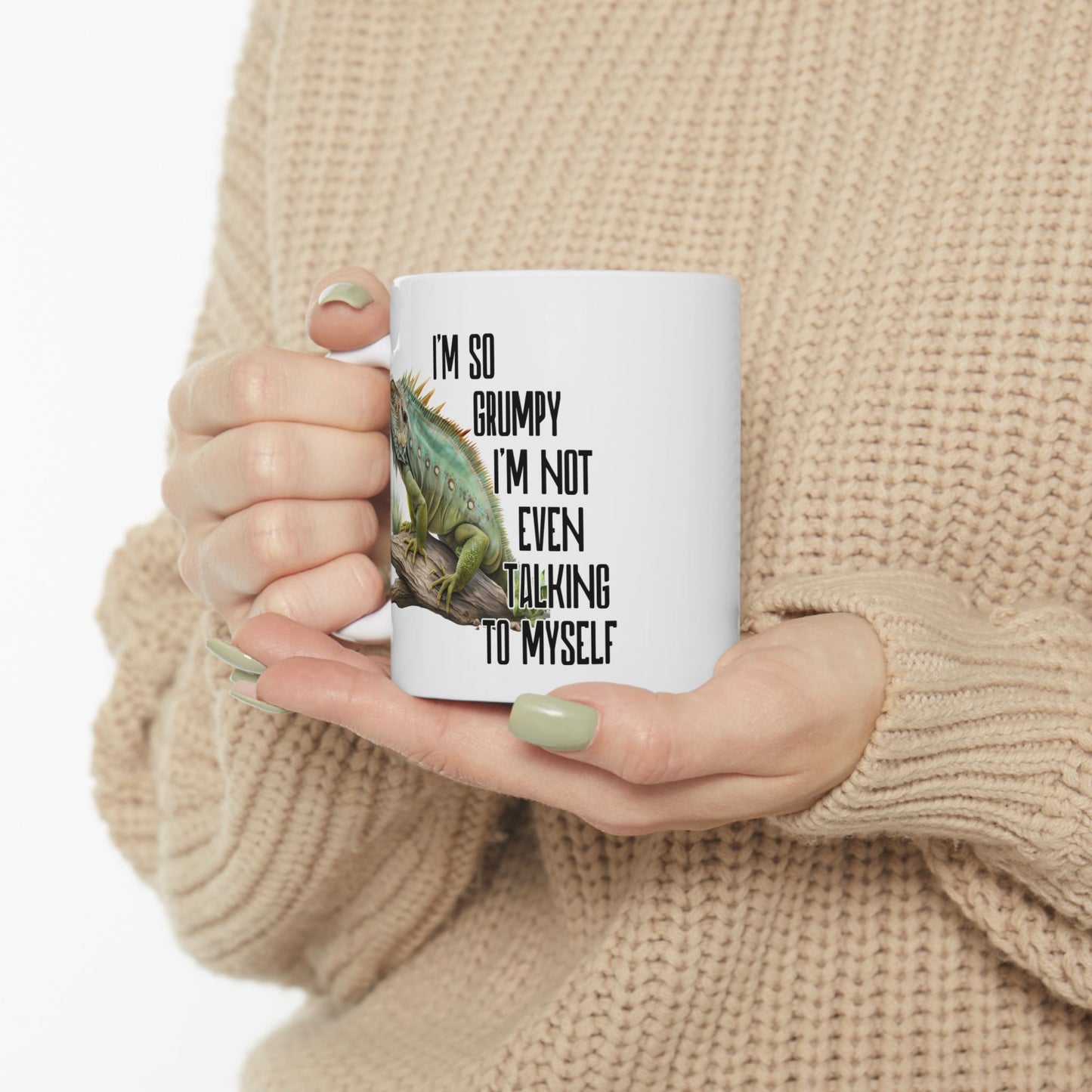 🦎 Estoy tan gruñón que hablo solo: divertida taza de café con forma de iguana para amantes sarcásticos de los reptiles ☕