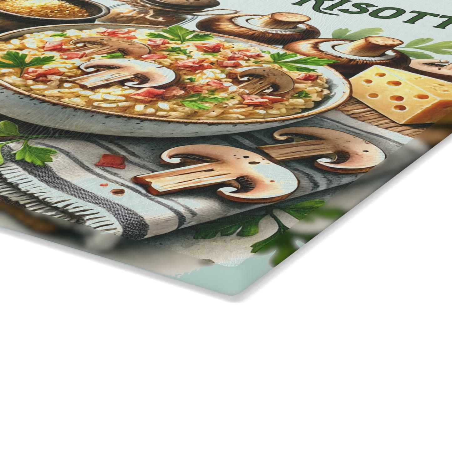 🍄 Wild Mushroom Risotto Cutting Board – Rustic Gourmet Charm for Your Kitchen