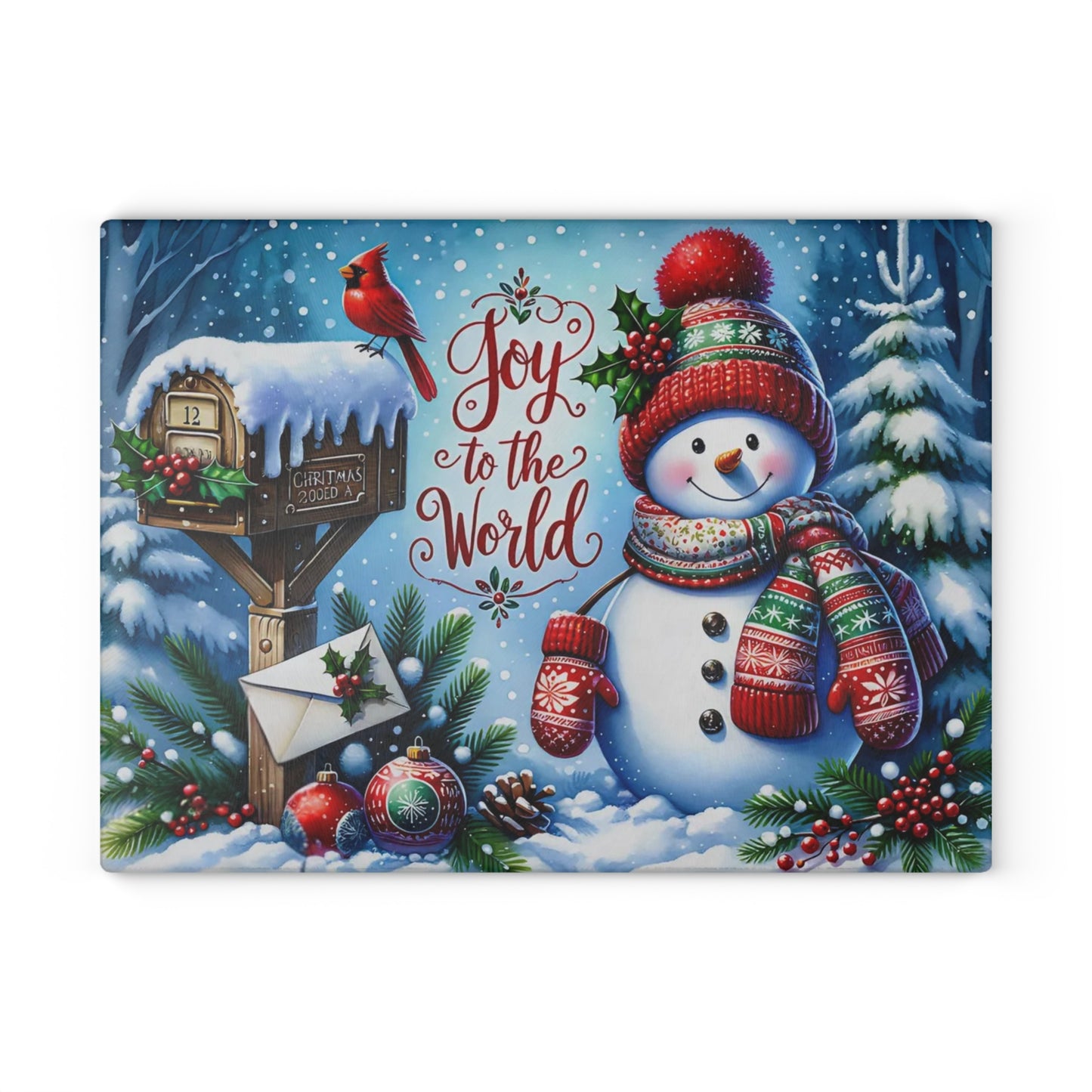 ☃️🎄 Joy to the World Snowman Cutting Board – Festive Cheer for Your Holiday Kitchen ❤️✨