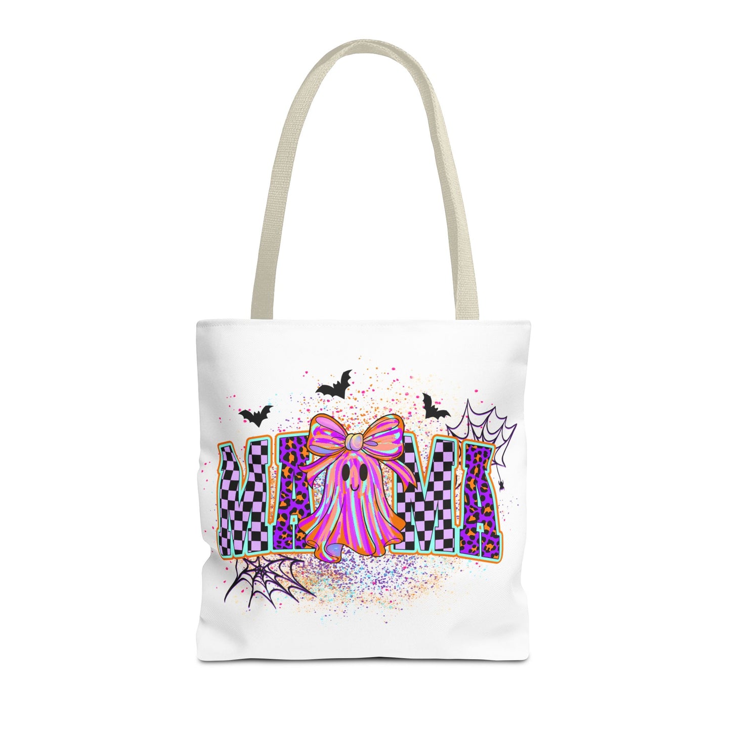 🎃 Colorful Mama Ghost Halloween Tote Bag – Spooky Fun with a Pop of Color 👻👜