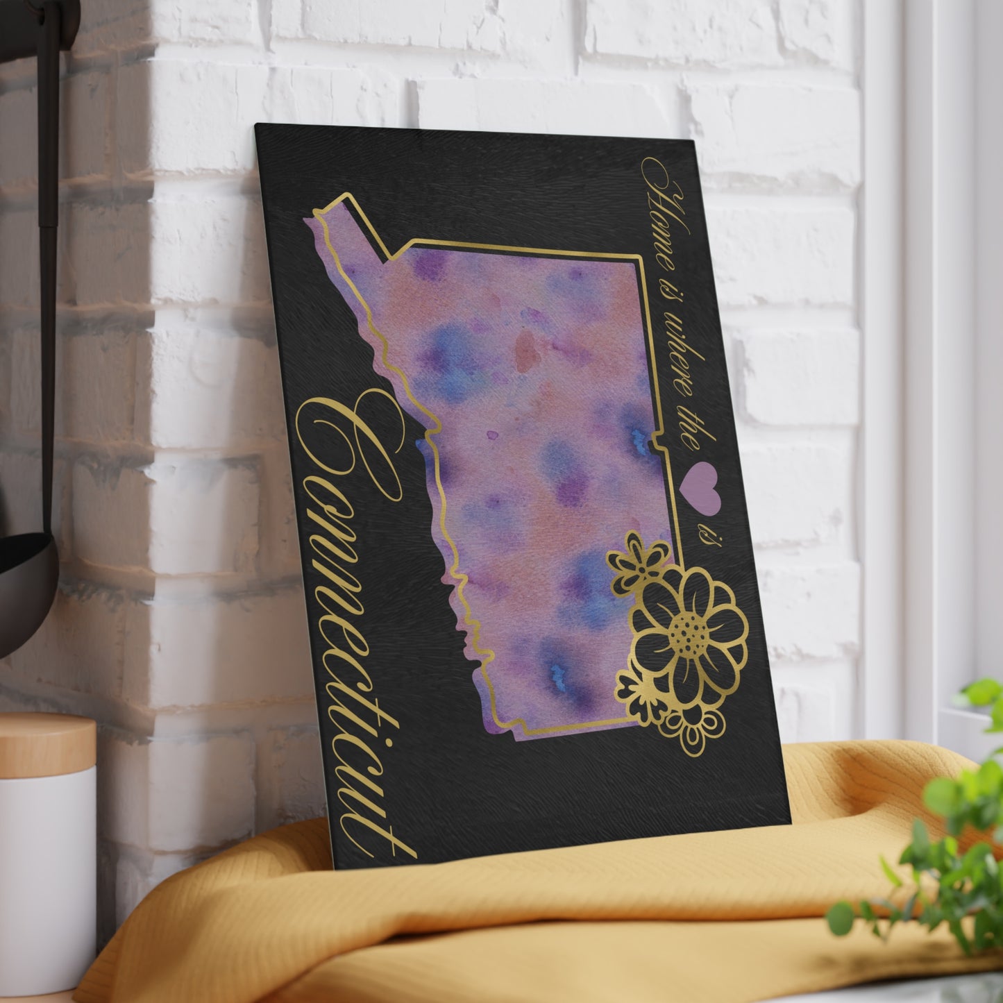 🌸 Connecticut Floral State Cutting Board – Elegant East Coast Charm for Your Kitchen 💜