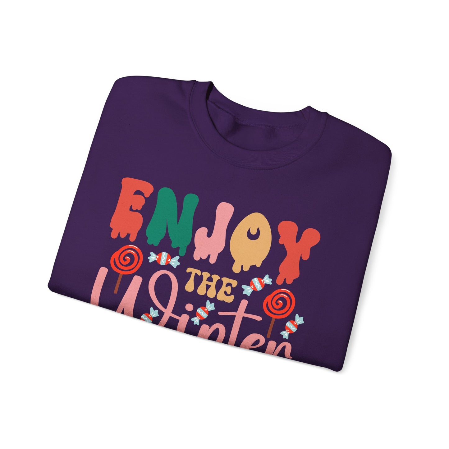 ❄️☕ Enjoy the Winter Sweatshirt – Cozy Snowflake & Cocoa Season Vibes 🧣✨