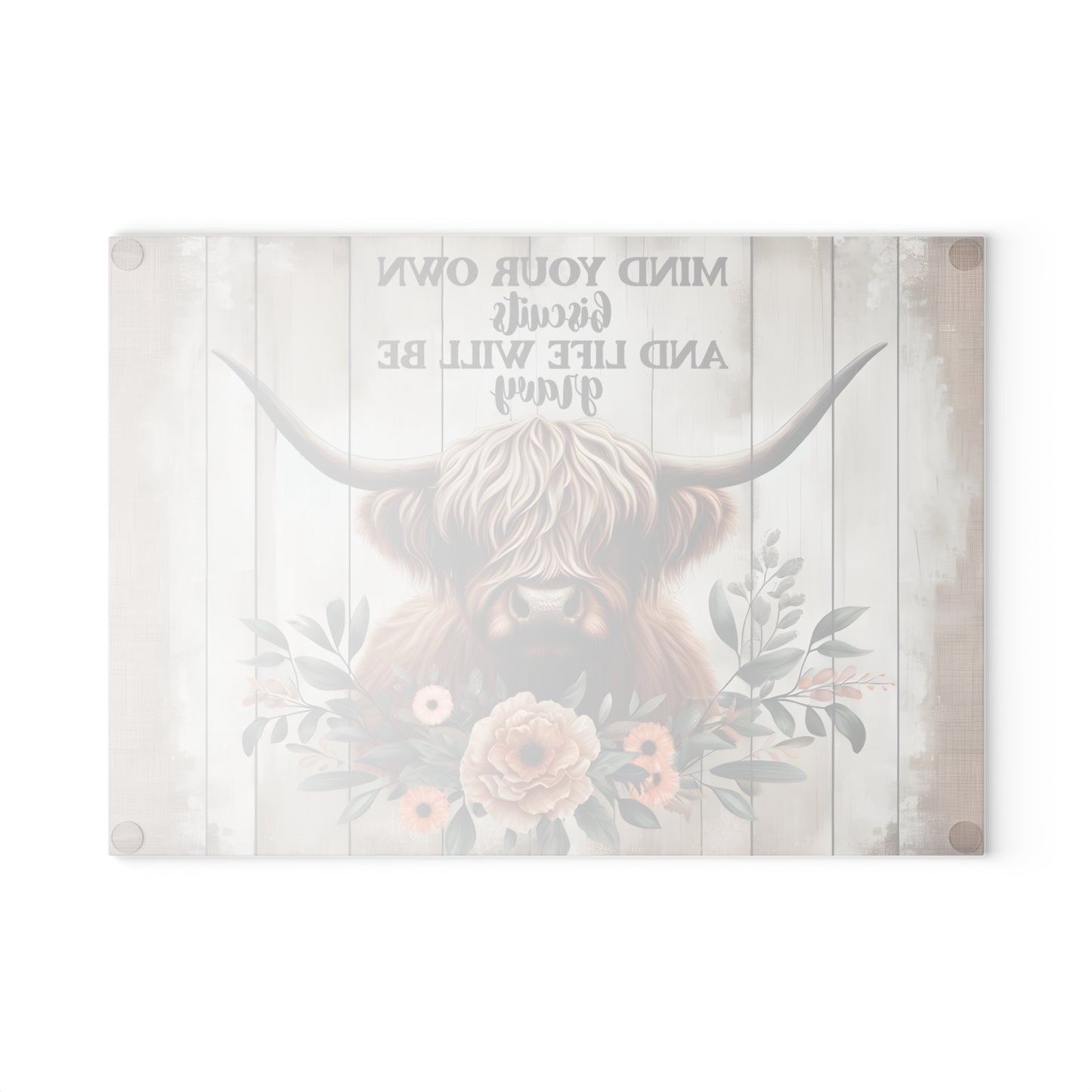 🐄 “Mind Your Own Biscuits” Cutting Board – Sass, Southern Charm & Farmhouse Fun