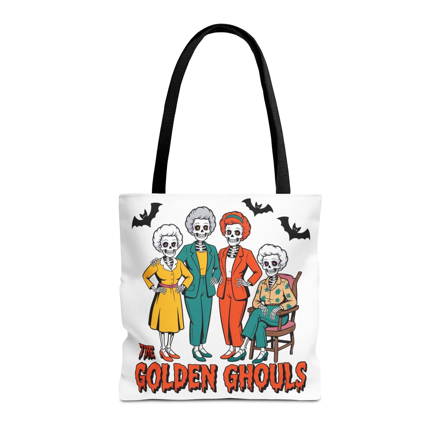 🖤 Retro Skeleton Squad Tote Bag – Spooky Chic Style for Halloween 👻👜