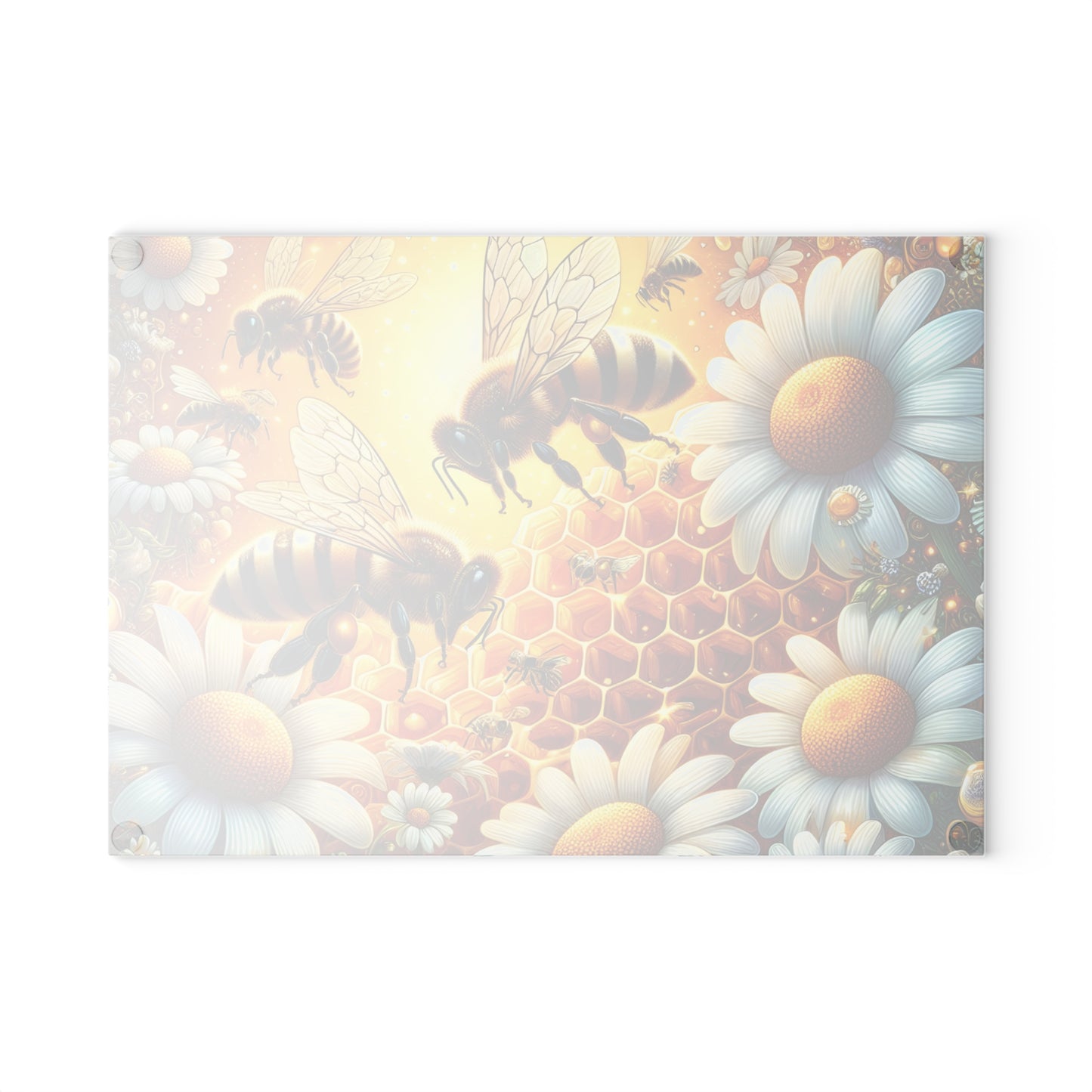 🐝 Bee & Daisy Honeycomb Cutting Board – Nature’s Buzzing Kitchen Elegance 🌼