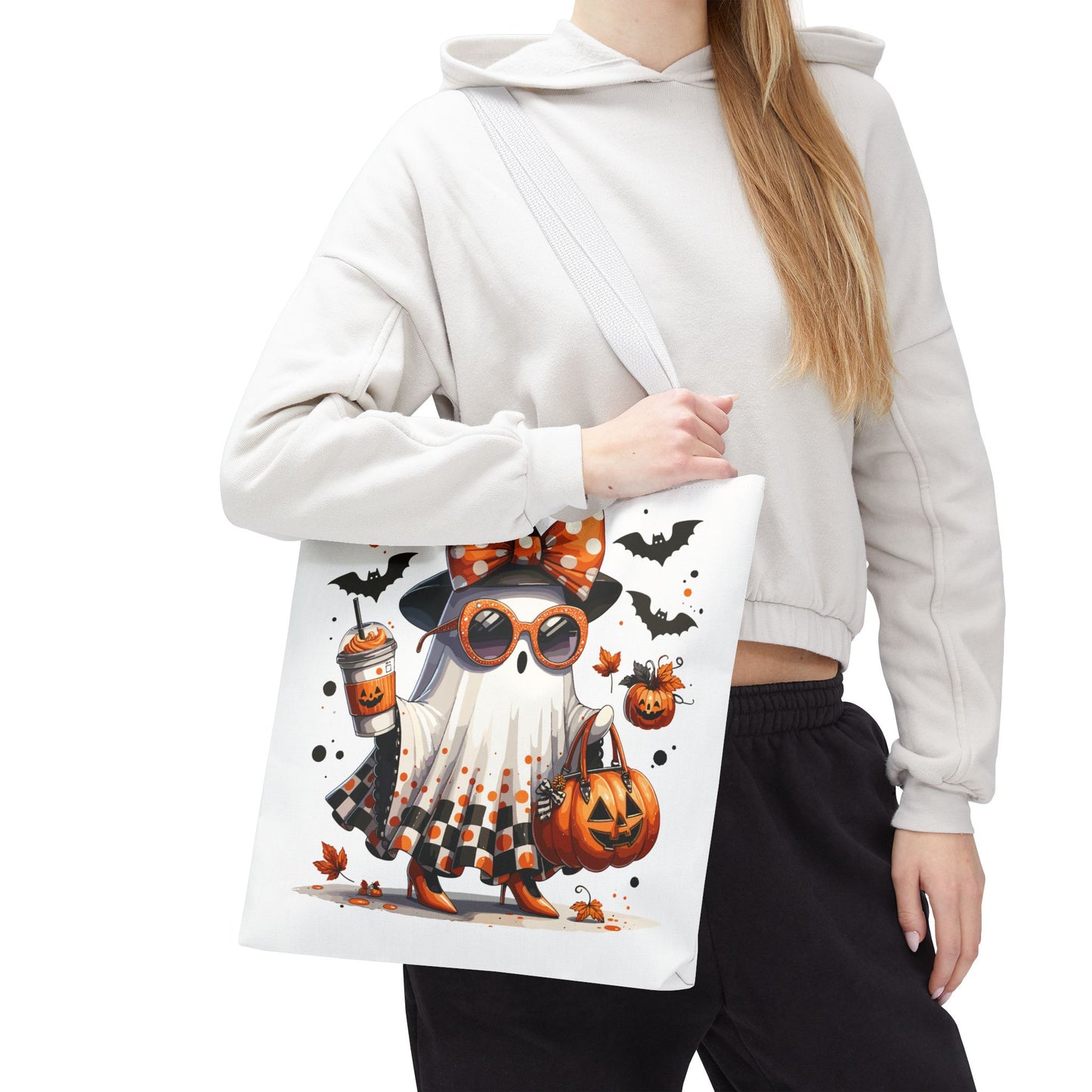 🧡 Chic Ghost Halloween Tote Bag – Sassy, Stylish & Spook-tacular 👻🎃