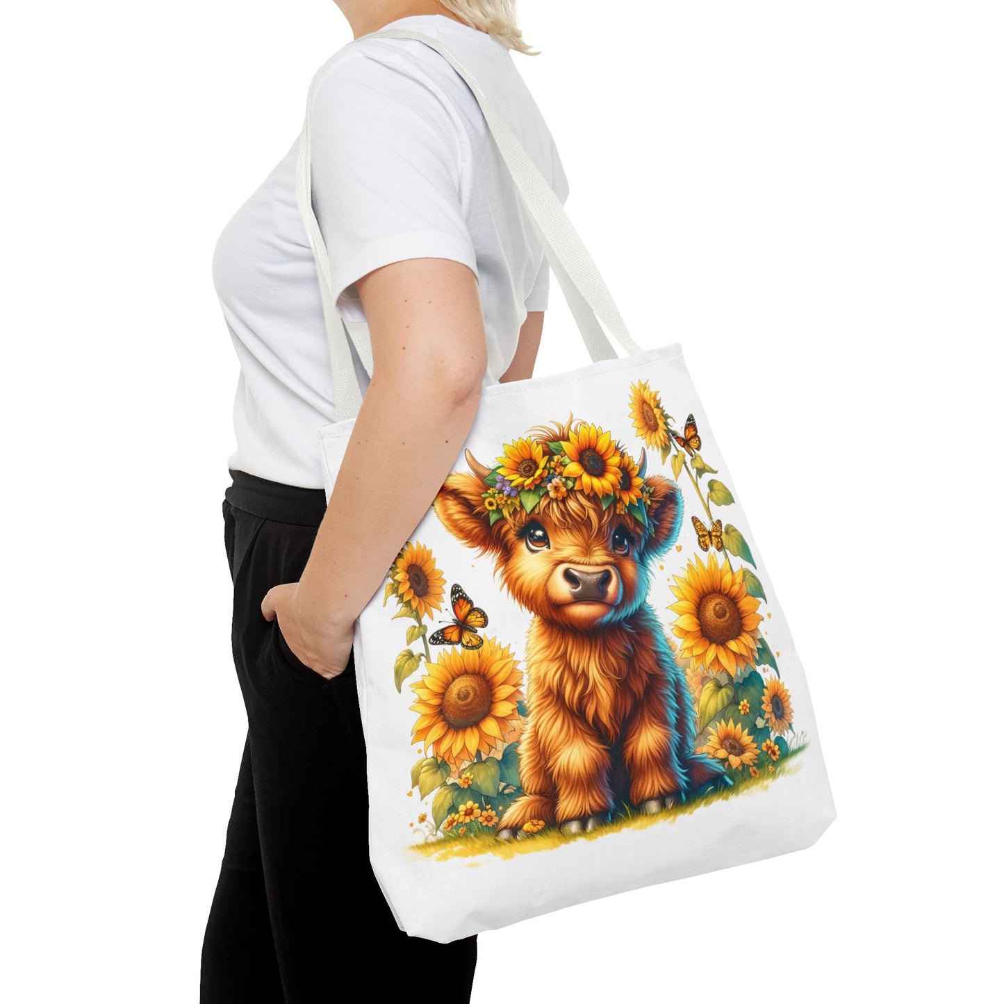 Bolsa de mano de vaca de las Tierras Altas: estética rústica de granja, bolsa de compras reutilizable con un toque rústico y chic, regalo inspirado en la naturaleza para amantes de los animales.