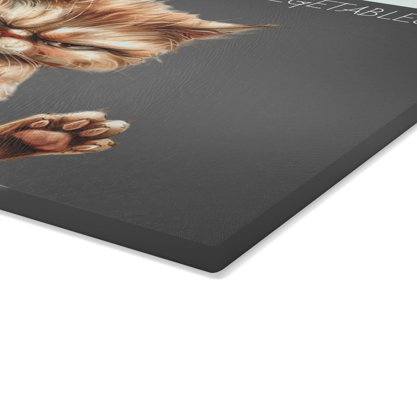 "This is Where I Murder Vegetables" – Funny Cat Glass Cutting Board