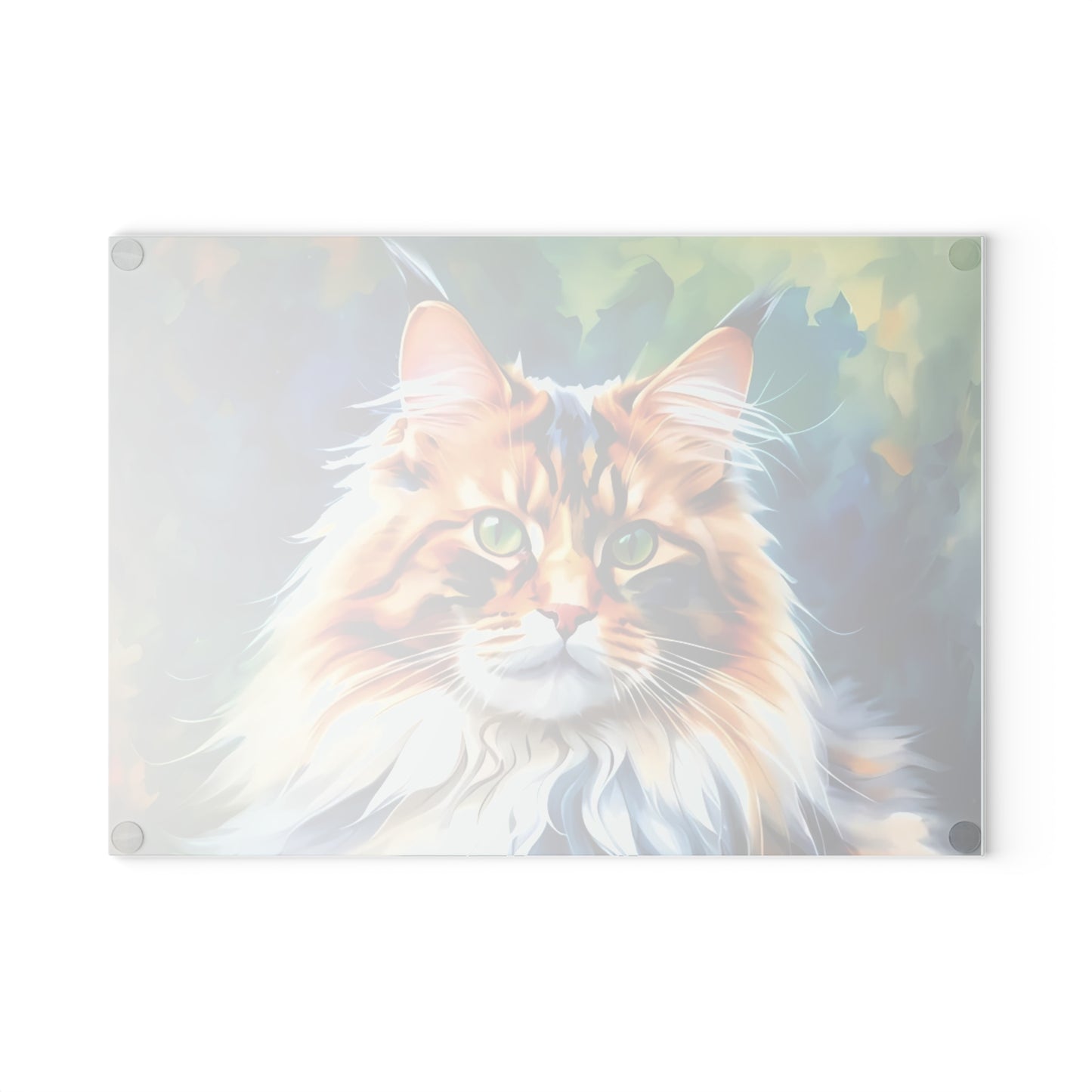 🐾🌿 Green-Eyed Maine Coon Forest Cat Cutting Board – Fierce Feline Charm for Nature-Loving Kitchens 🐱✨