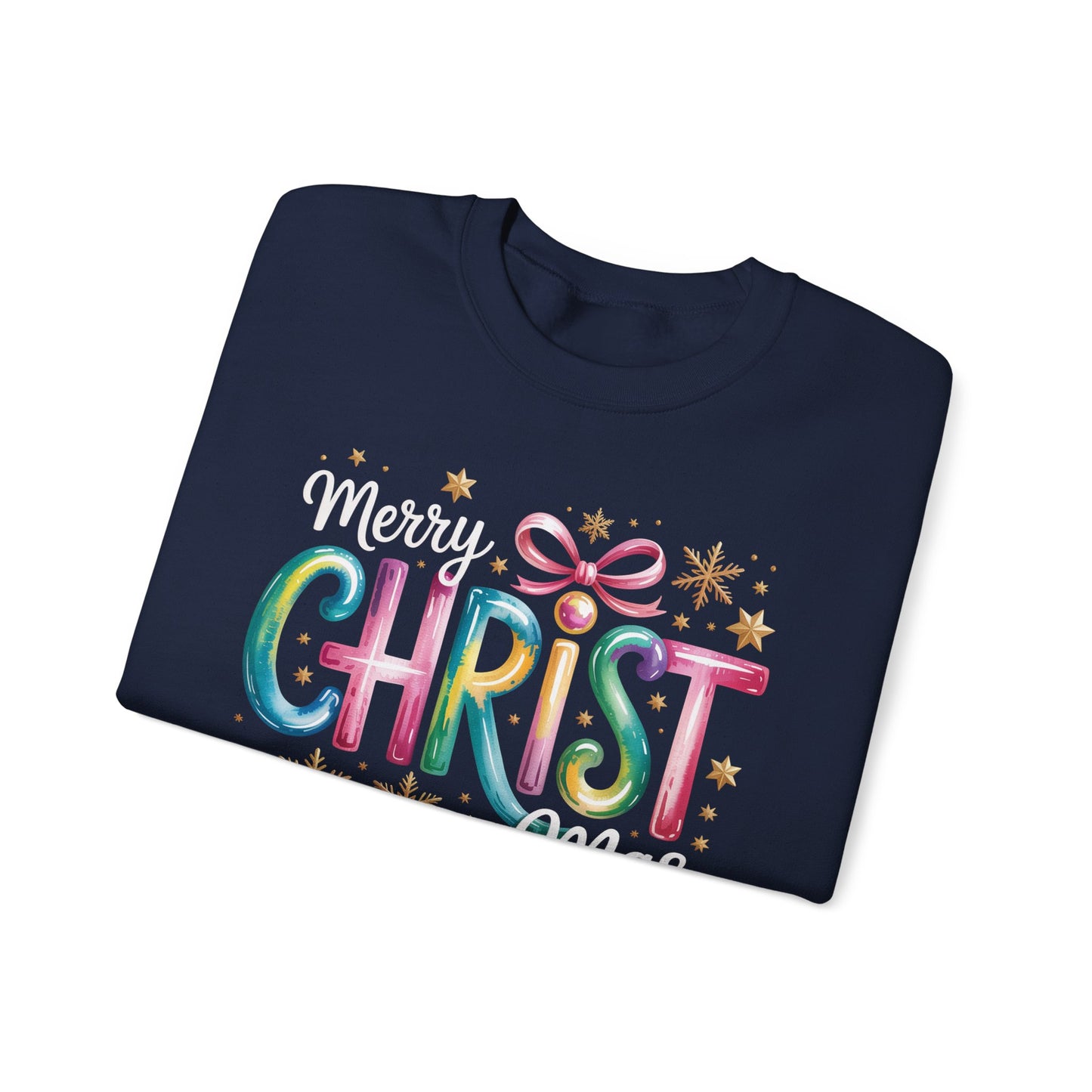 🎄🌈 Merry Christmas Rainbow Sweatshirt – Colorful Holiday Cheer ✨