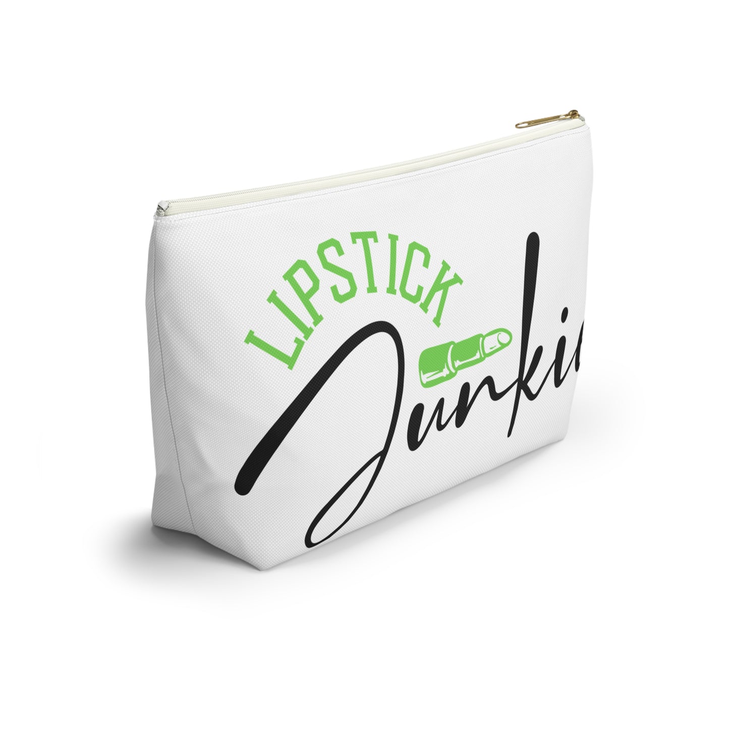 Accessory Pouch – "Lipstick Junkie" Green Makeup Bag