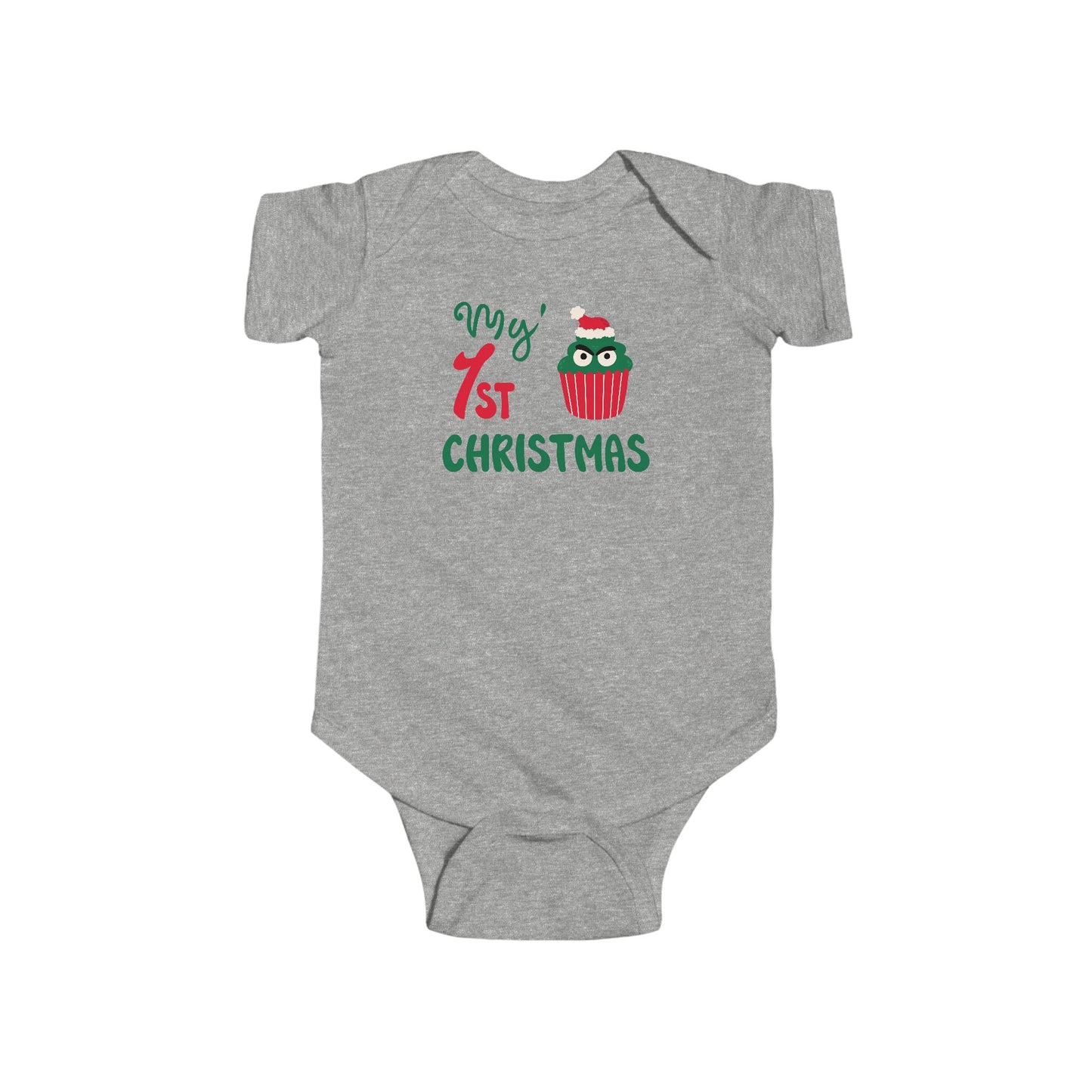 💚 My 1st Christmas Baby Onesie – Cheeky Cupcake Edition 🎄🧁