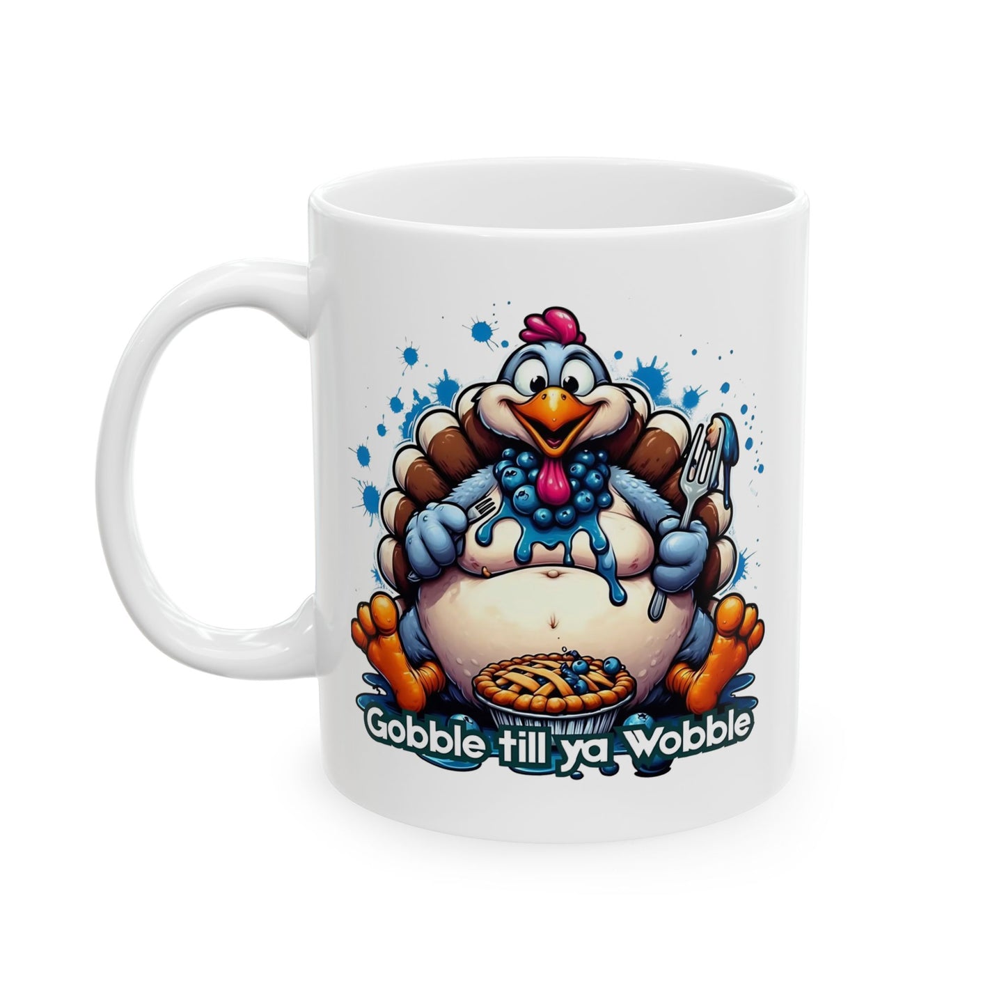 🦃🥧 Gobble Till Ya Wobble Mug – Funny Thanksgiving Coffee Cup ☕🍂