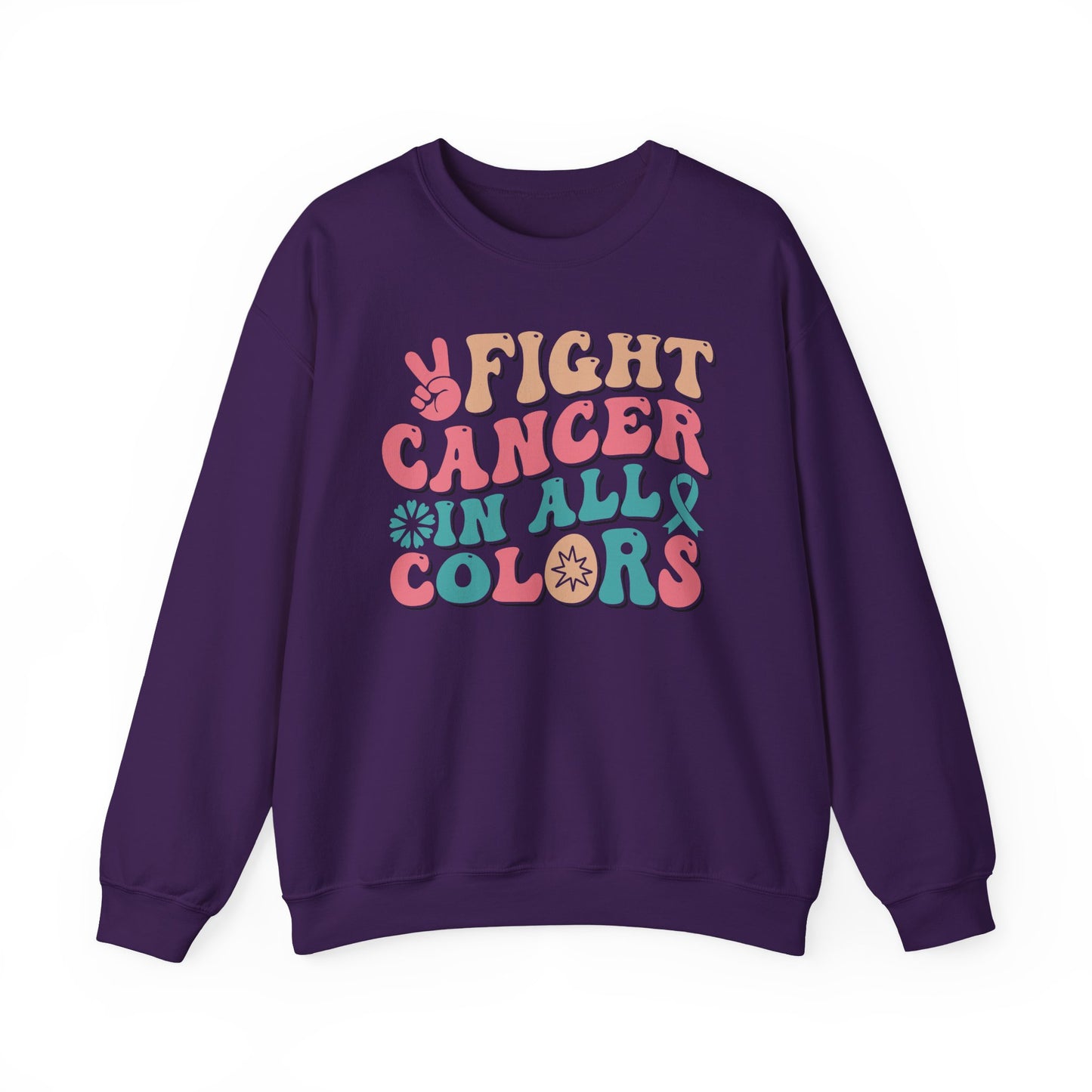 🌈✌️ Fight Cancer in All Colors Sweatshirt – Multi-Awareness Support Crewneck