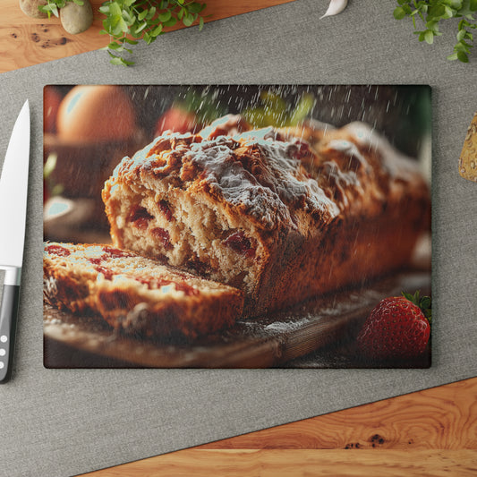 🍓✨ Strawberry Bread Rustic Cutting Board – Sweet Charm for Your Kitchen 🍞
