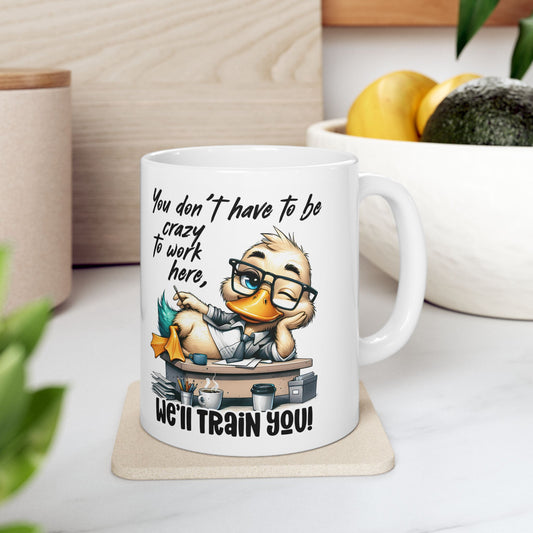 🖊️ Te capacitaremos: divertida taza de café con forma de pato para compañeros de trabajo y travesuras de oficina ☕