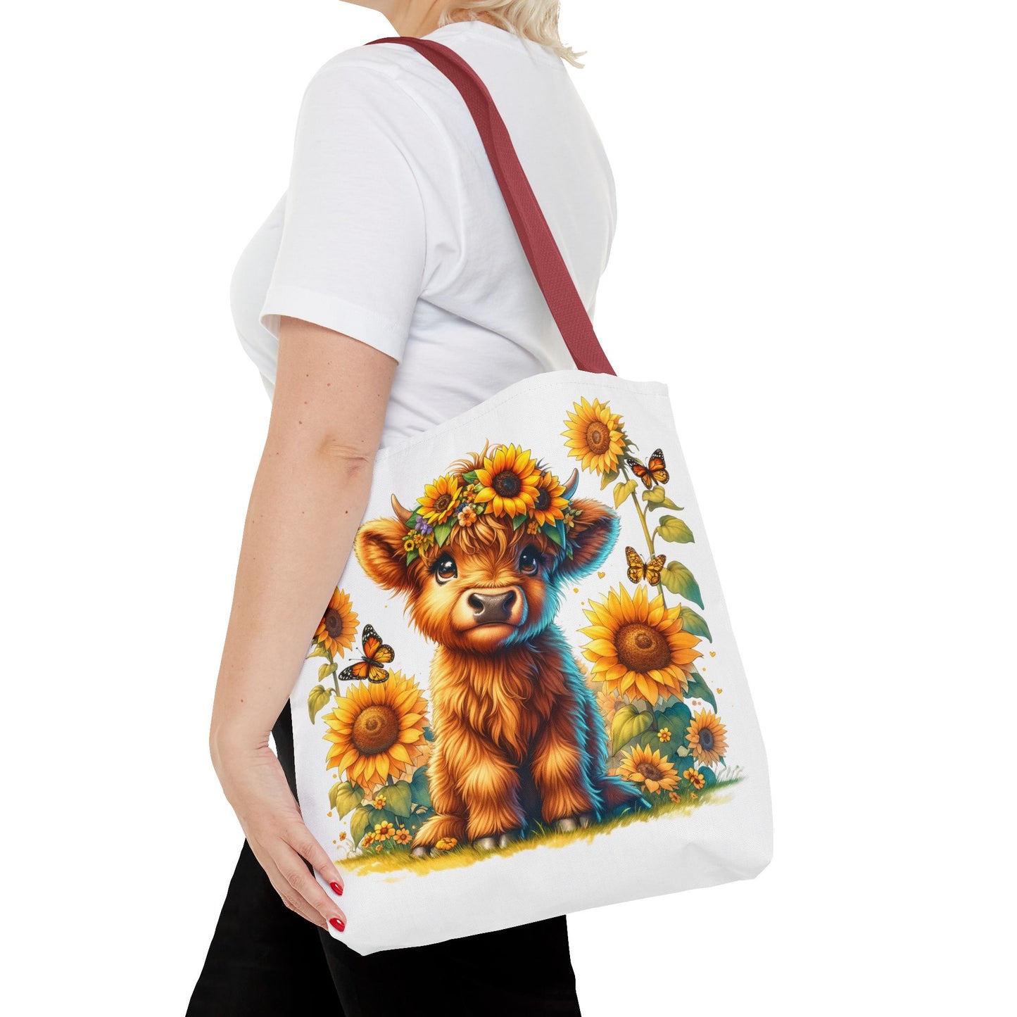 Bolsa de mano de vaca de las Tierras Altas: estética rústica de granja, bolsa de compras reutilizable con un toque rústico y chic, regalo inspirado en la naturaleza para amantes de los animales.