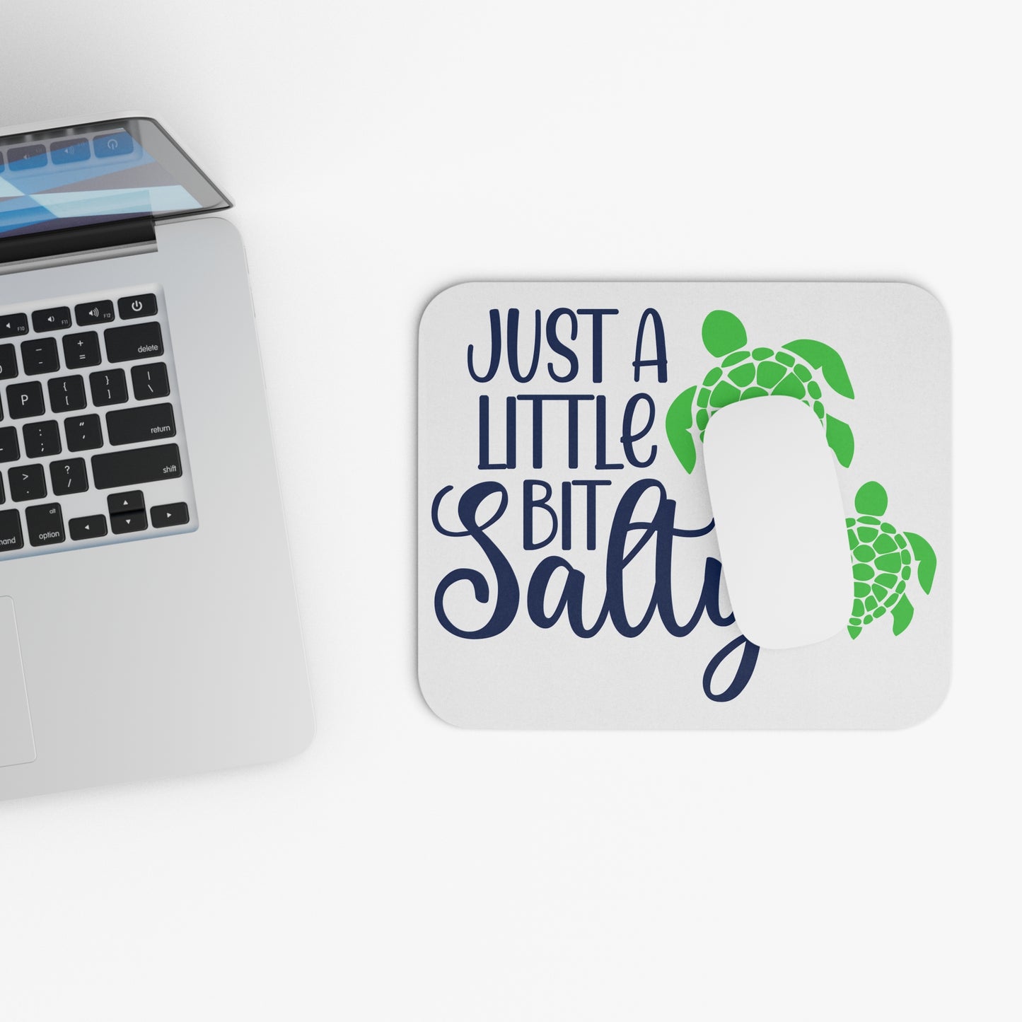 🖱️🌊🐢 “Just a Little Bit Salty” Sea Turtle Mouse Pad – Coastal Vibes for Your Desk