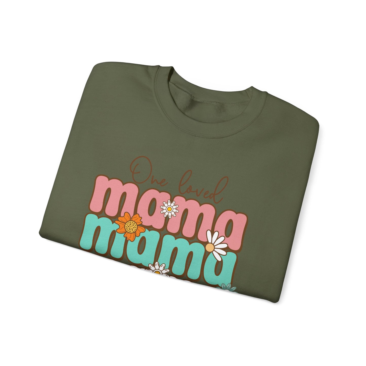 🌼💖 One Loved Mama Sweatshirt – Retro Floral Motherhood Crewneck