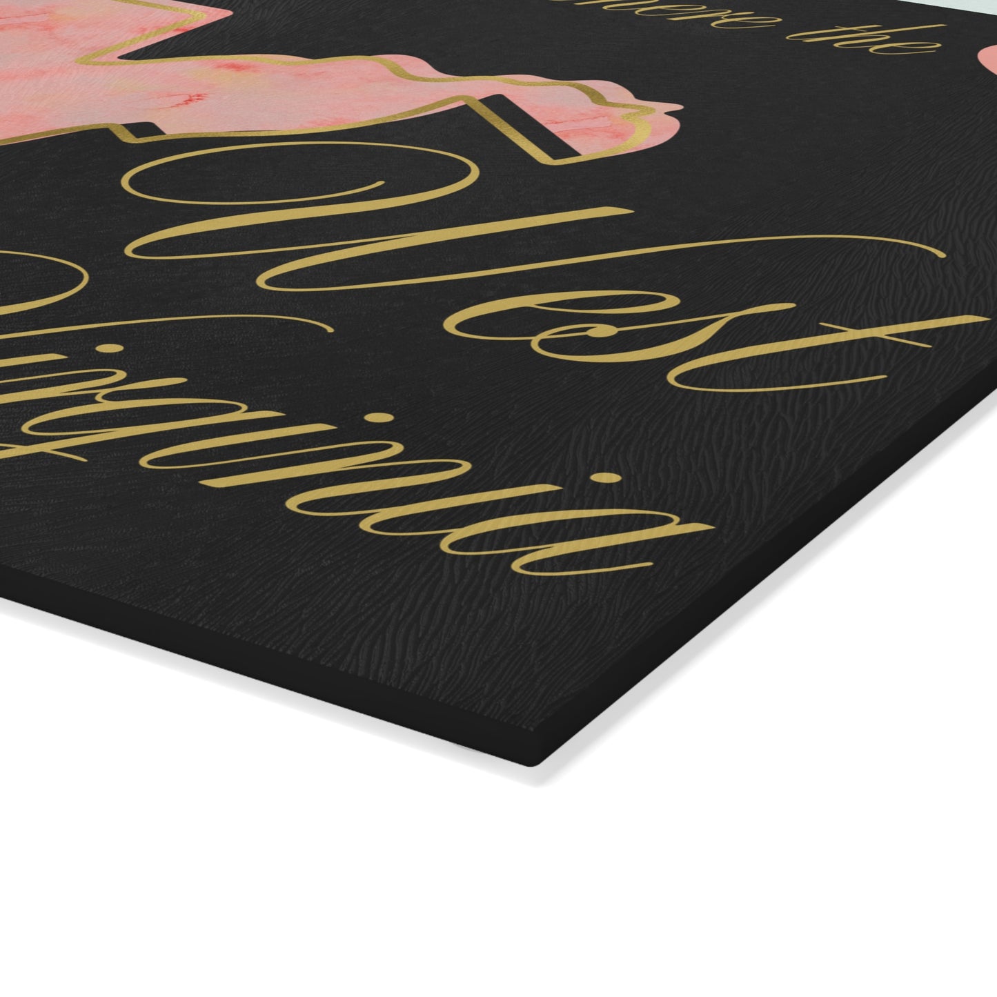 🏡 West Virginia Floral State Cutting Board – “Home is Where the Heart Is” in Blush & Gold 🌸