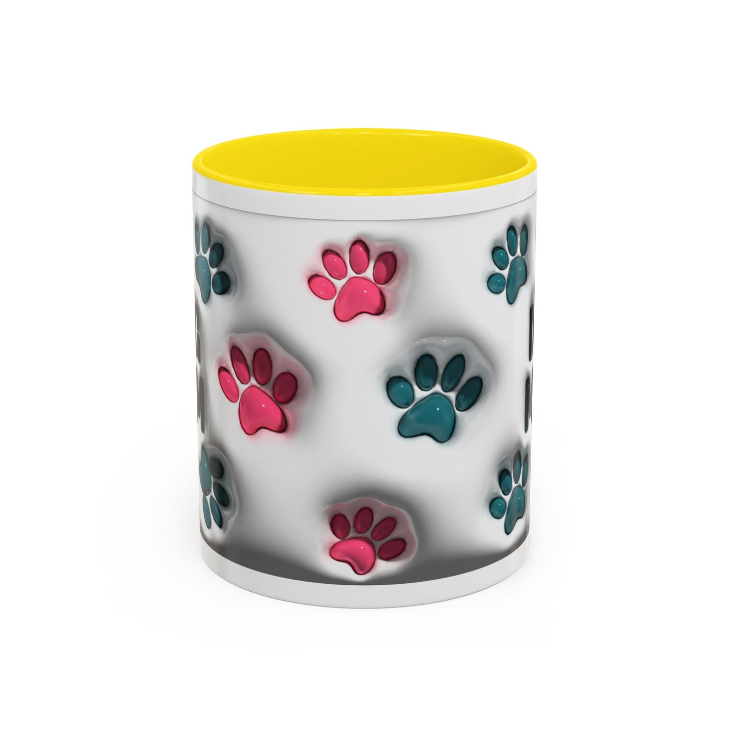 Dog Mom Accent Mug – Colorful Paw Print Cup for Proud Pet Parents
