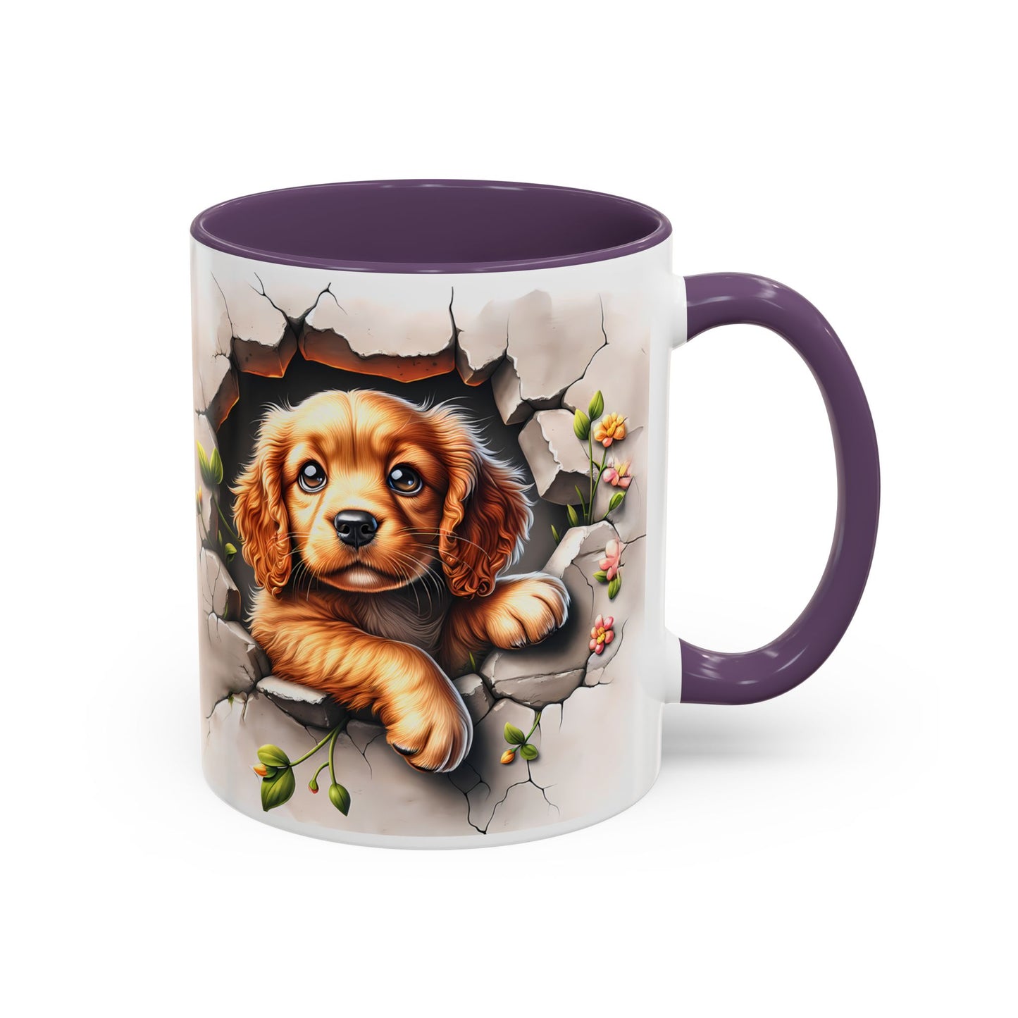🐾 Cocker Spaniel Puppy Accent Mug – Sweet Fluffy Pup Coffee Cup ☕🤎