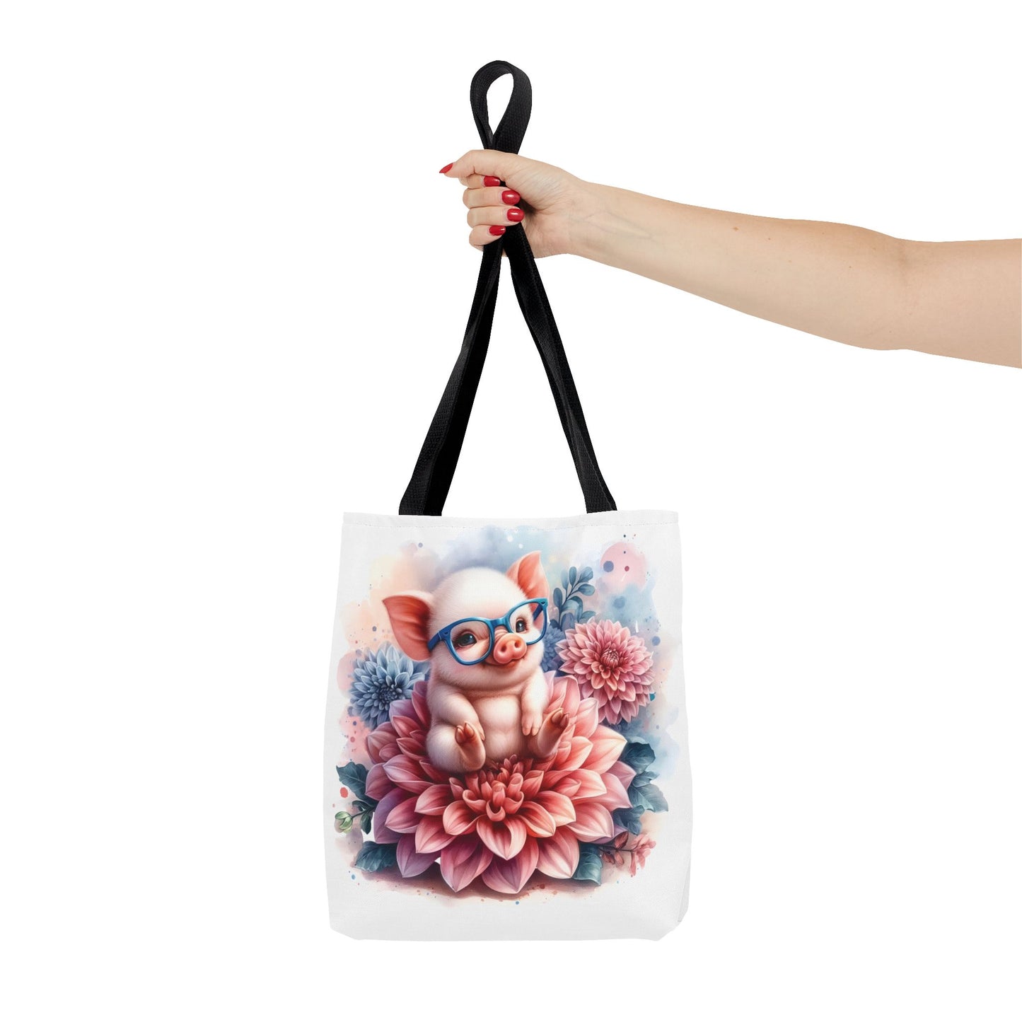 🐷 Floral Piglet Tote Bag – Cute, Whimsical & Practical 🌸