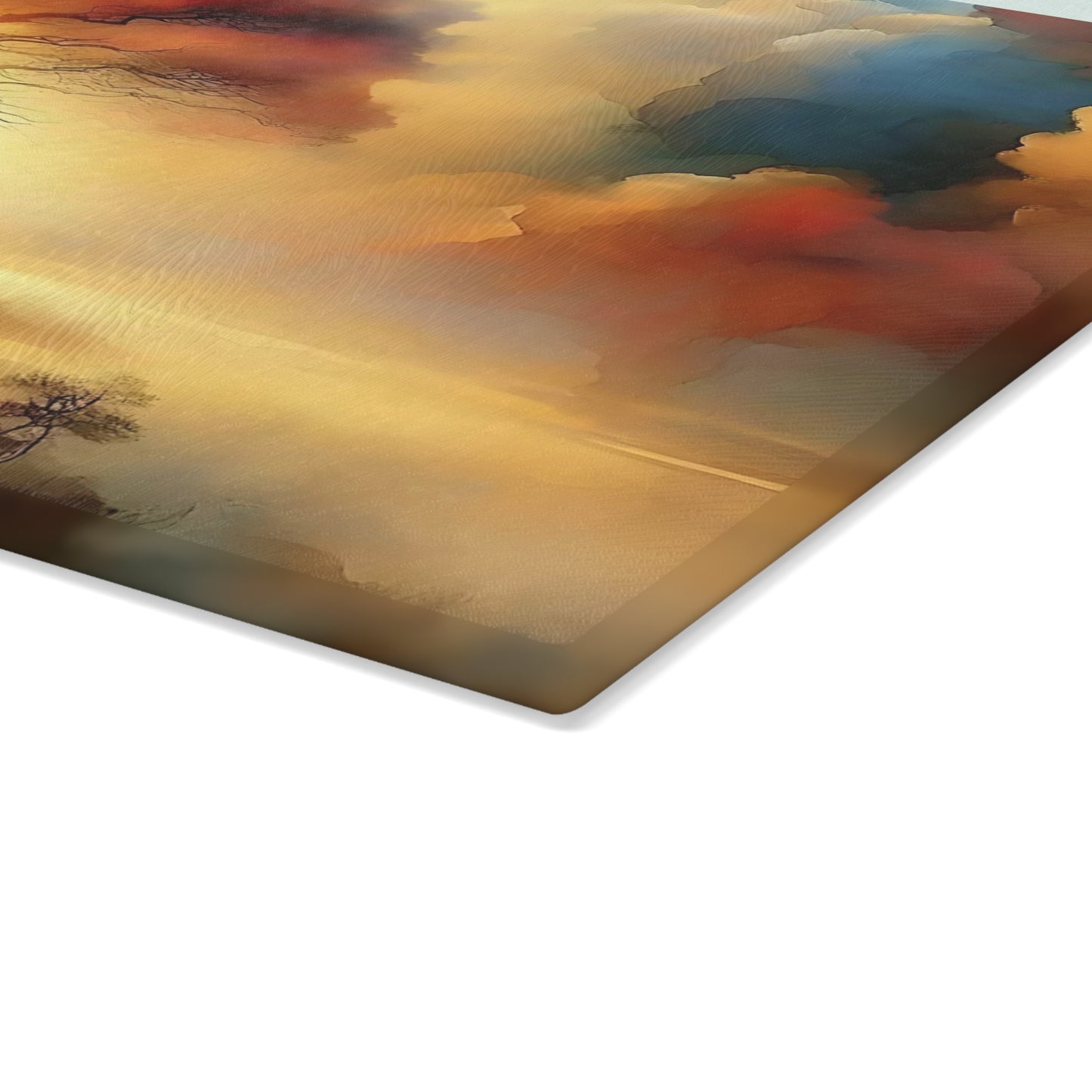 Tabla de cortar de acuarela, tabla de cortar de vidrio templado, tabla de charcutería, tabla de cortar, regalo de inauguración de la casa, tabla de cortar personalizada, regalo único