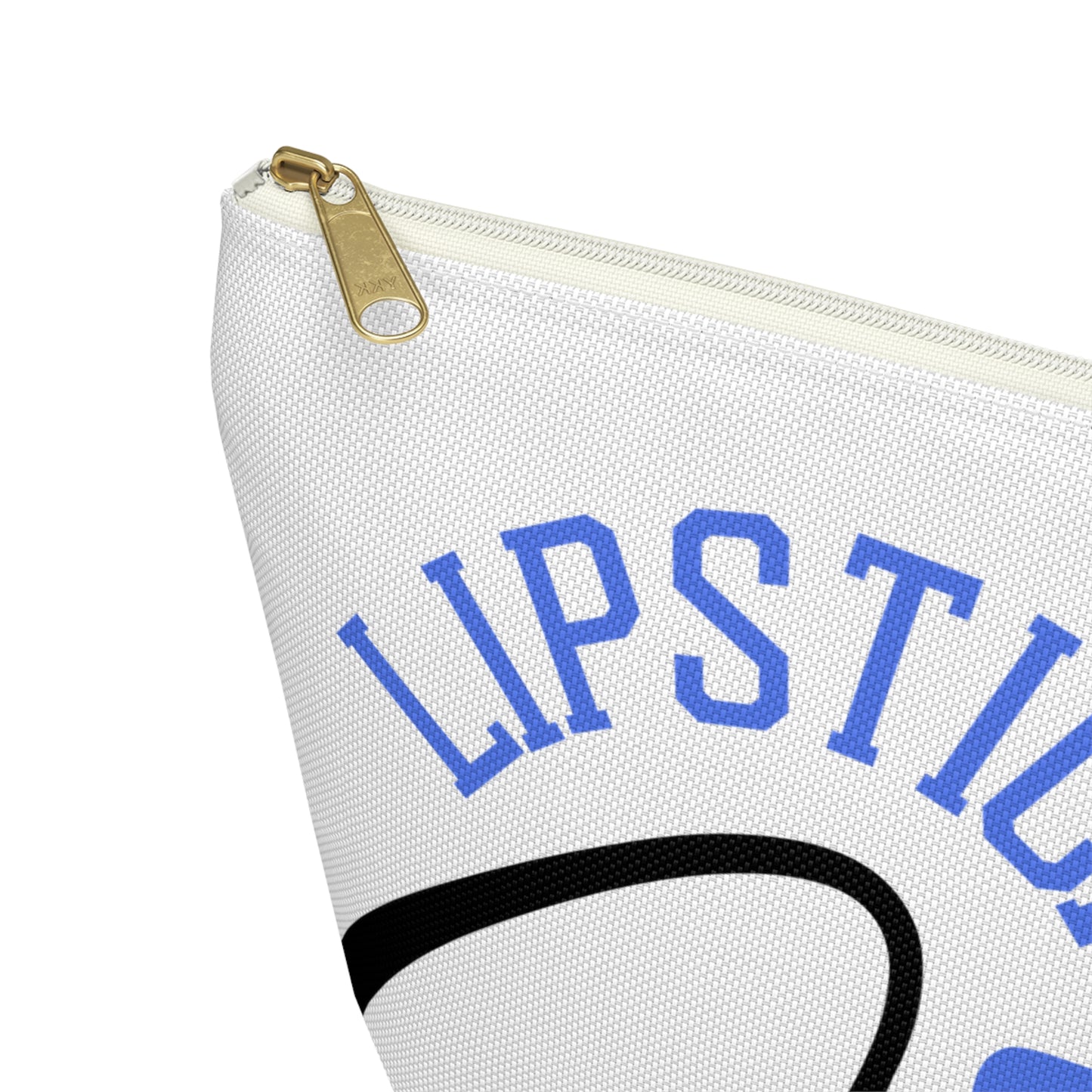 Accessory Pouch – "Lipstick Junkie" Blue Makeup Bag